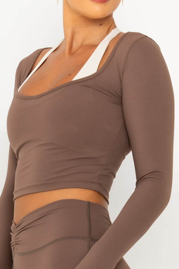 Scoop Neck Long Sleeve Top