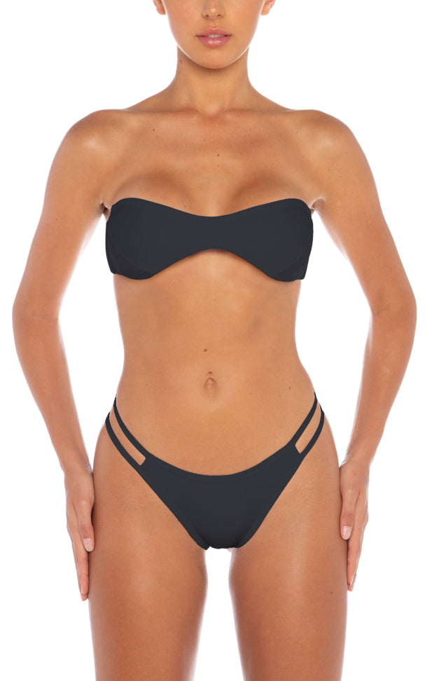 AW/24-001 Strapless Bandeau + Clasp Back Top Nero