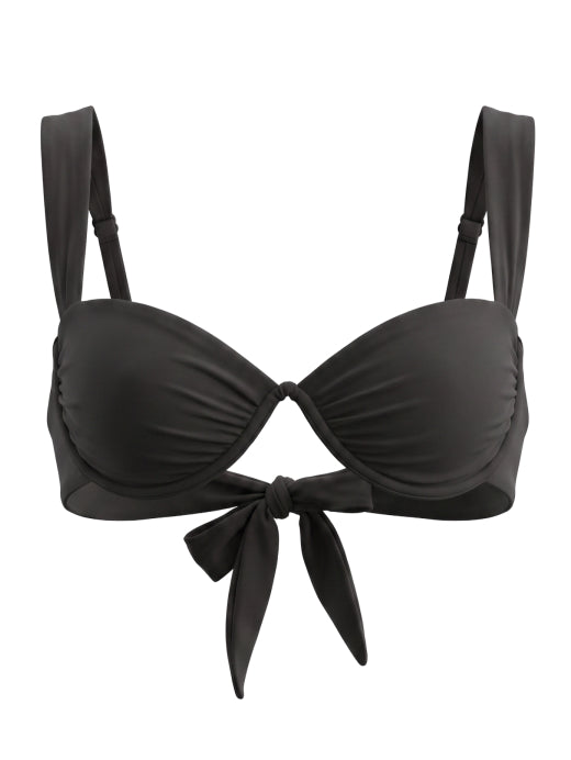 Ruched Underwire Tie Back