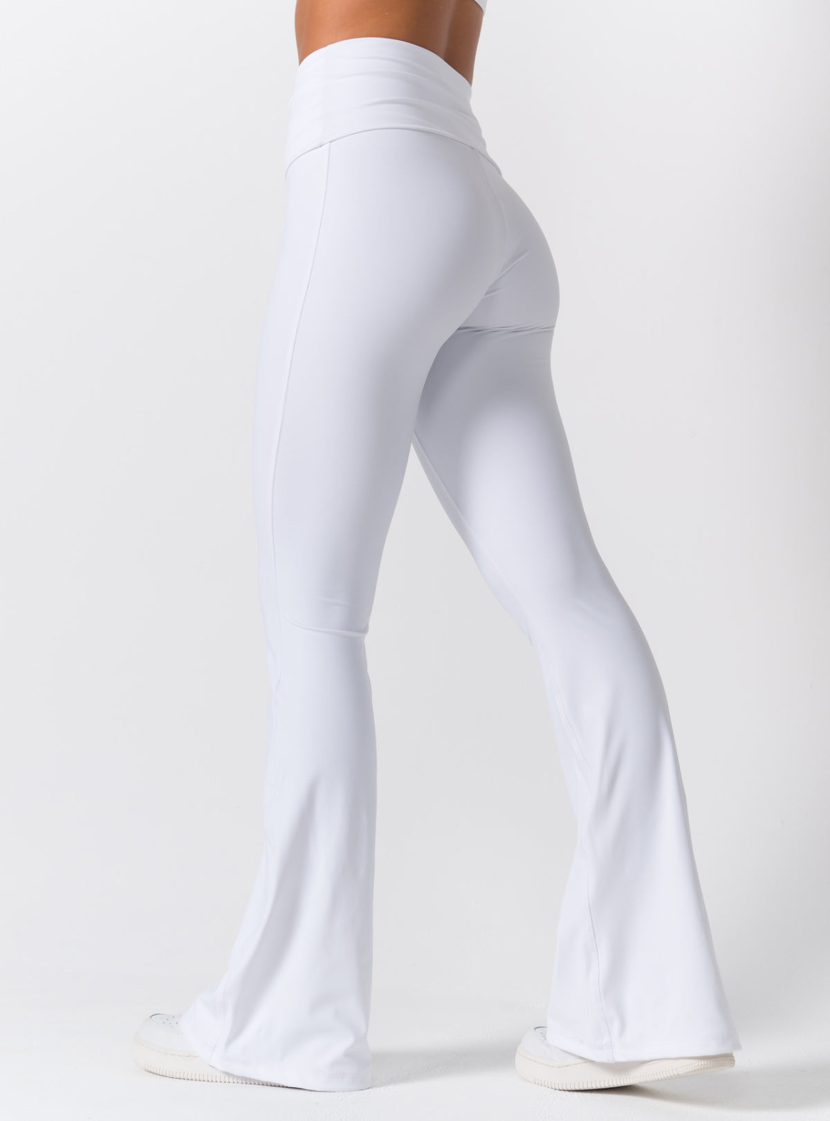 High-Waist Fold-Over Flare Leggings