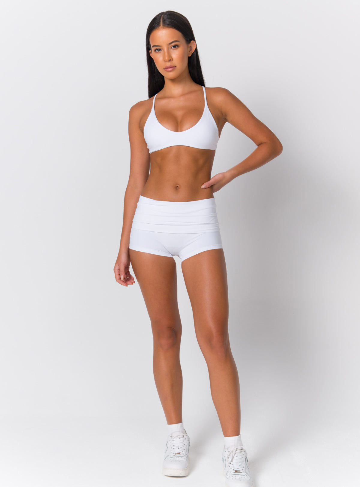 High-Waist Fold-Over Brief Shorts