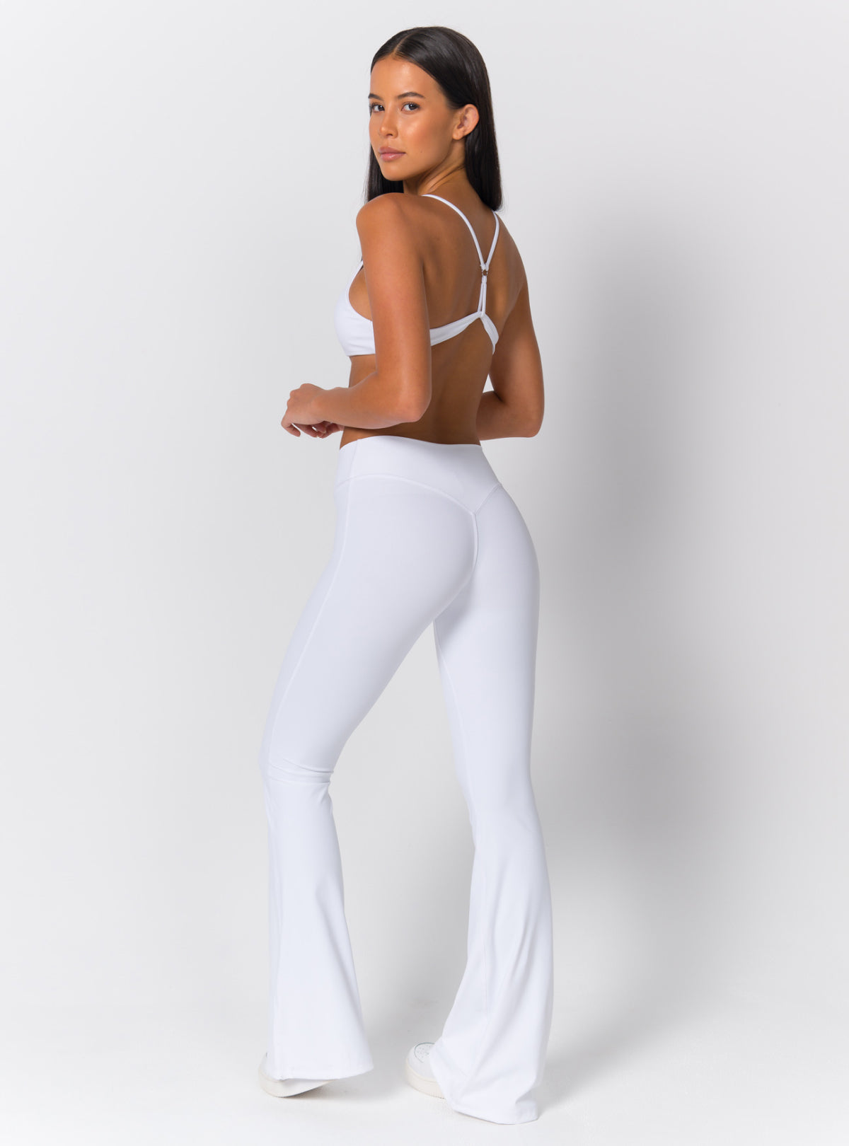 High-Waist Crossover V-Waist Flare Leggings