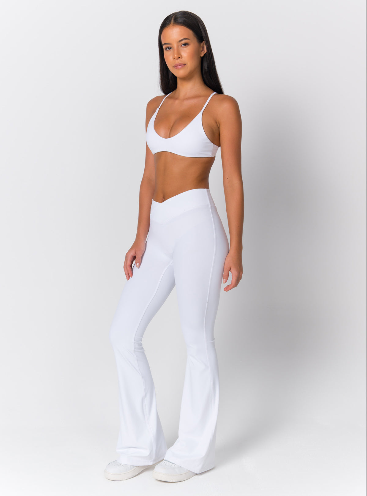 High-Waist Crossover V-Waist Flare Leggings
