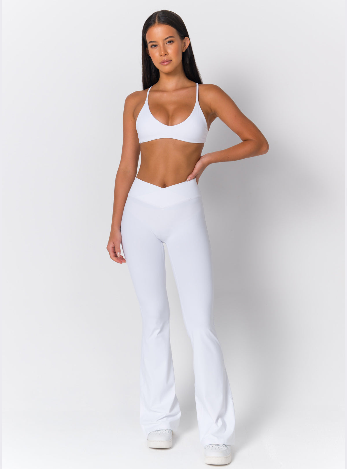 High-Waist Crossover V-Waist Flare Leggings