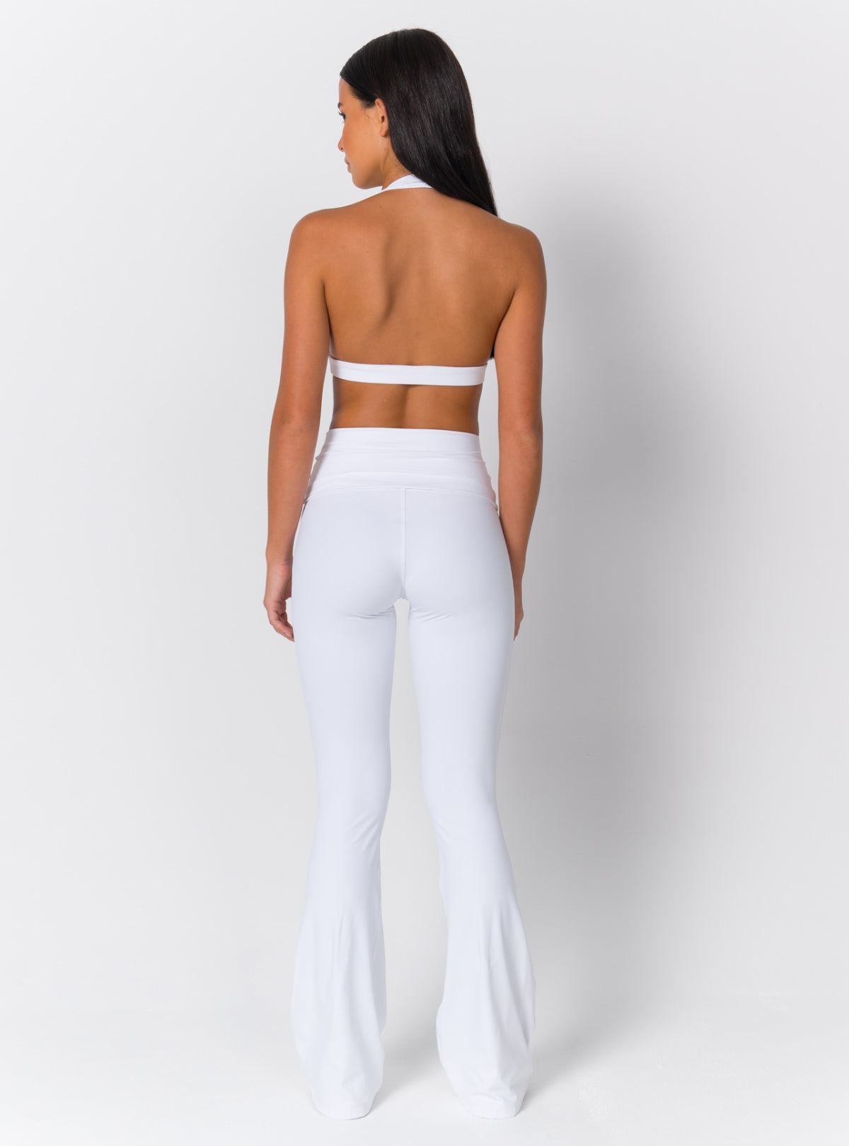 High-Waist Fold-Over Flare Leggings