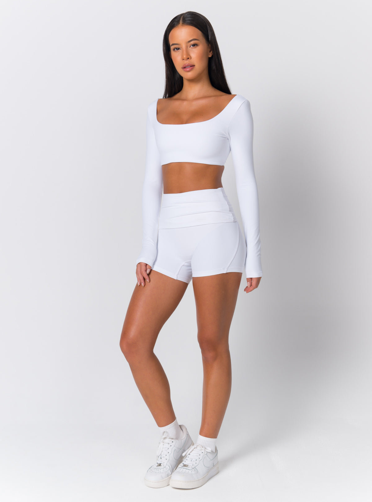 High-Waist Fold-Over Training Shorts