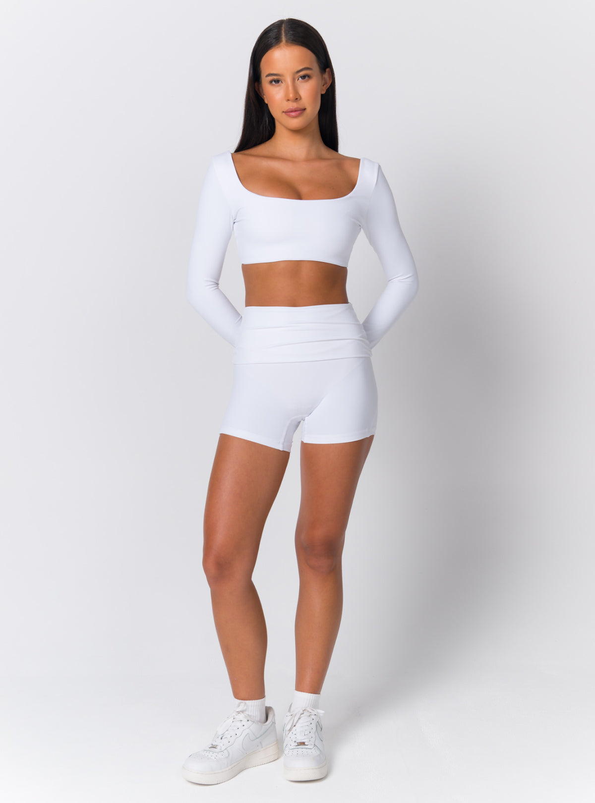 High-Waist Fold-Over Training Shorts