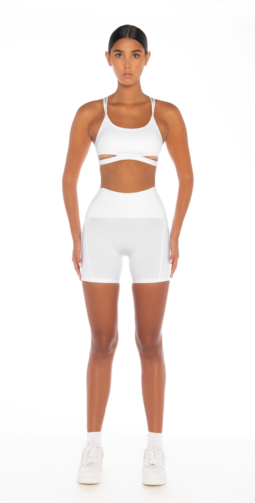 AW/24-018 double strappy back sports bra with side cutout detail