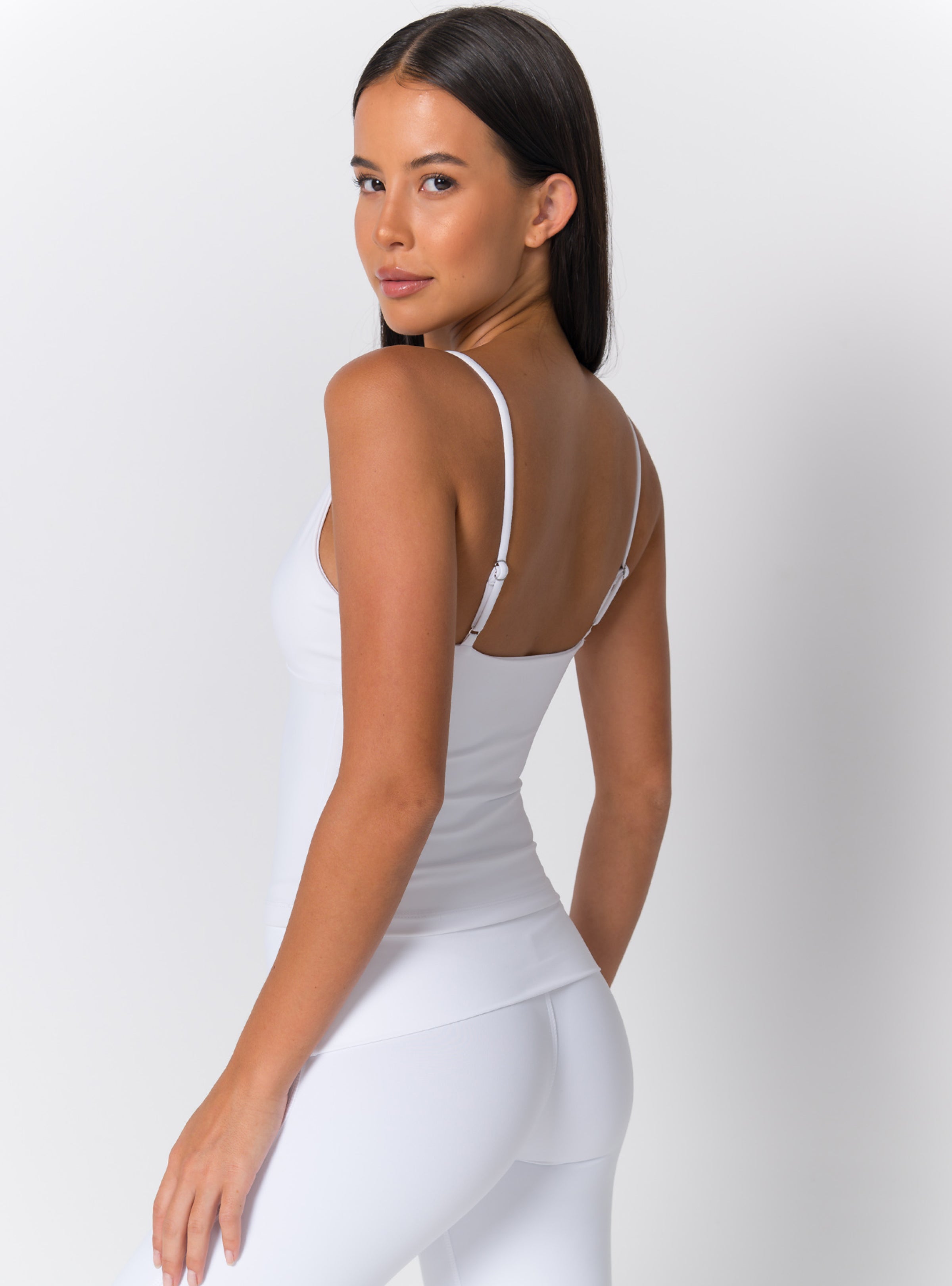 Deep V-Neck Adjustable-Strap Sculpting Tank