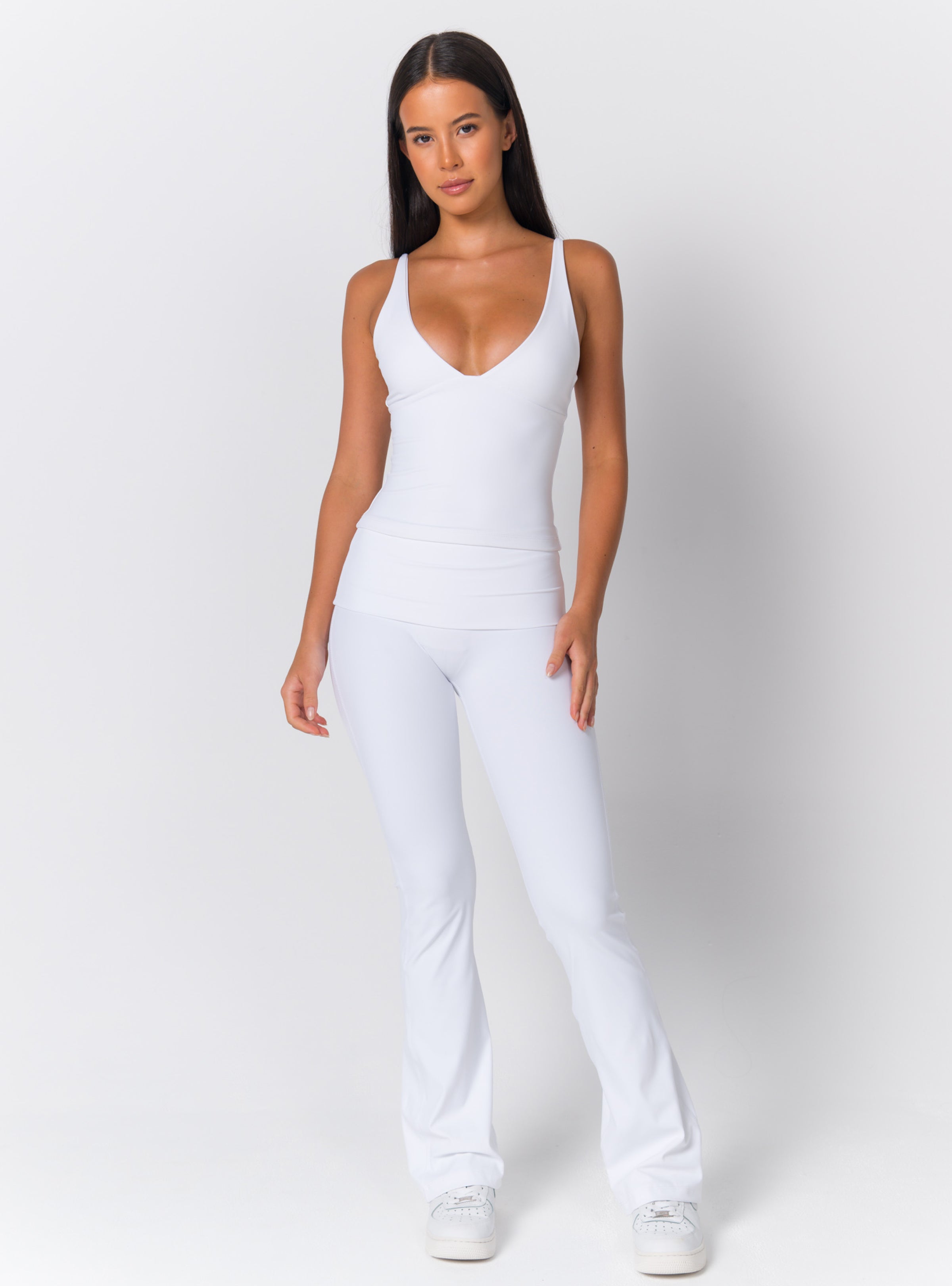 Deep V-Neck Adjustable-Strap Sculpting Tank
