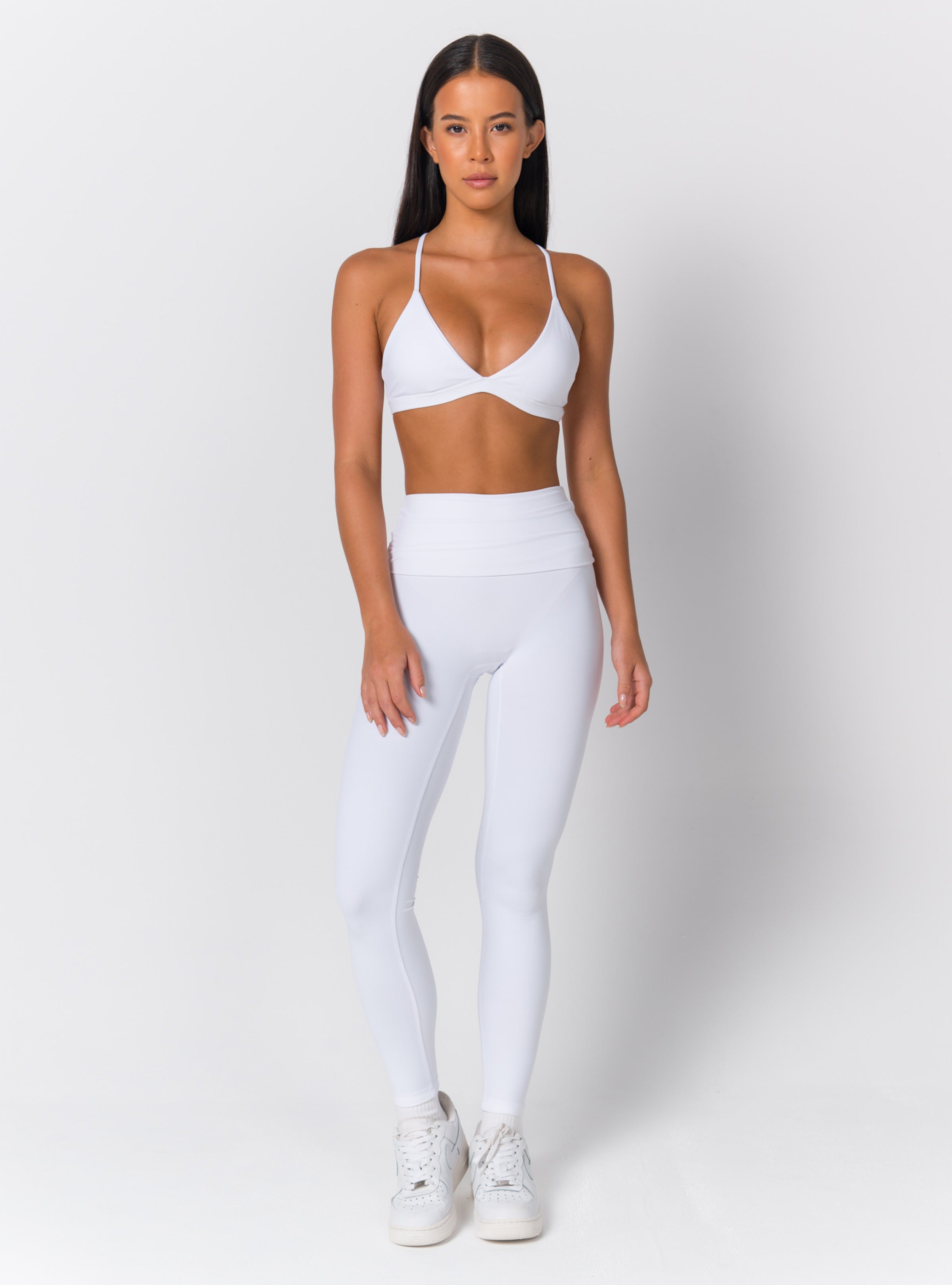 Deep V-Neck Cross-Back Sports Bra