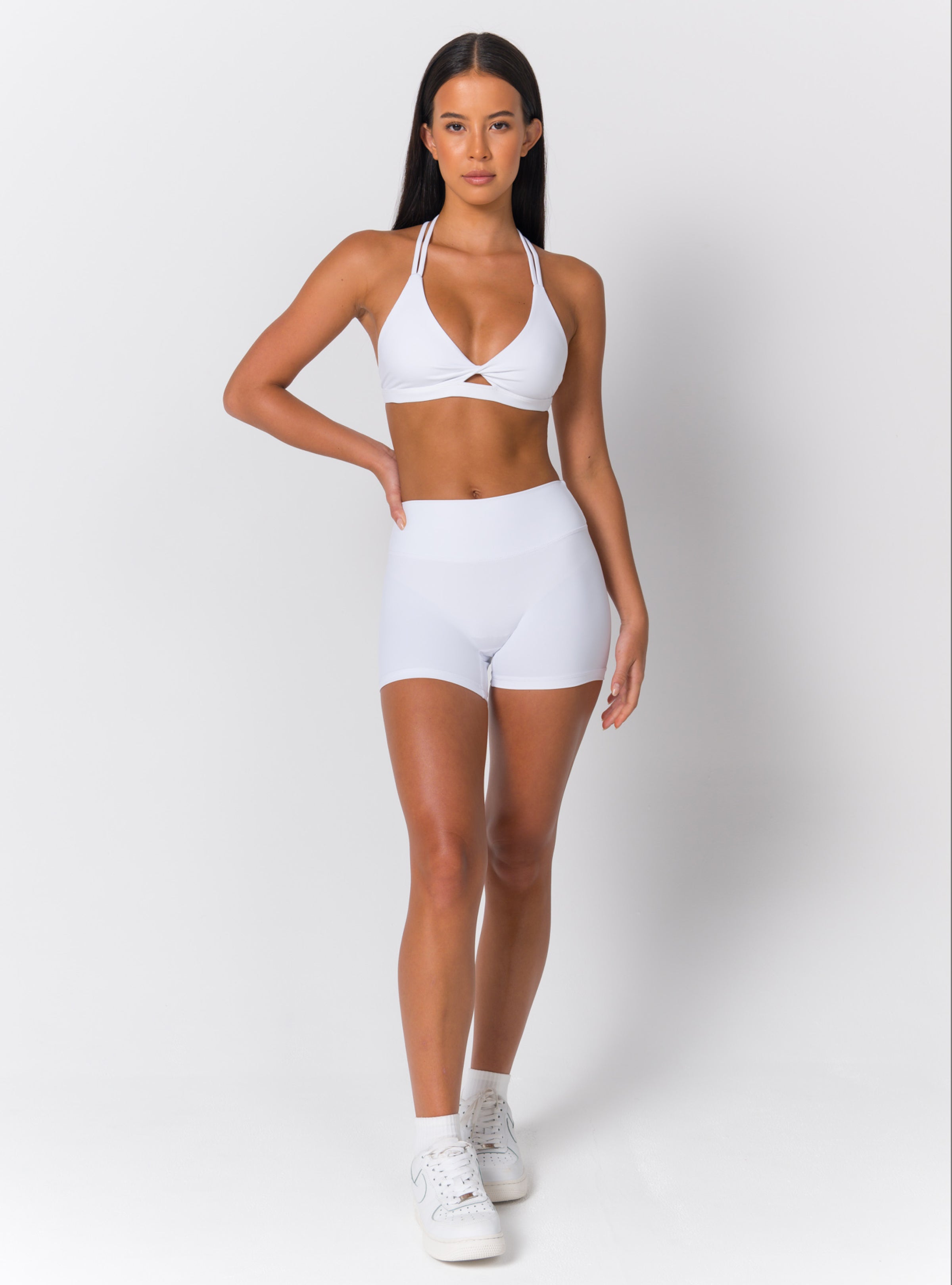 Deep V-Neck Twist-Front Y-Back Sports Bra