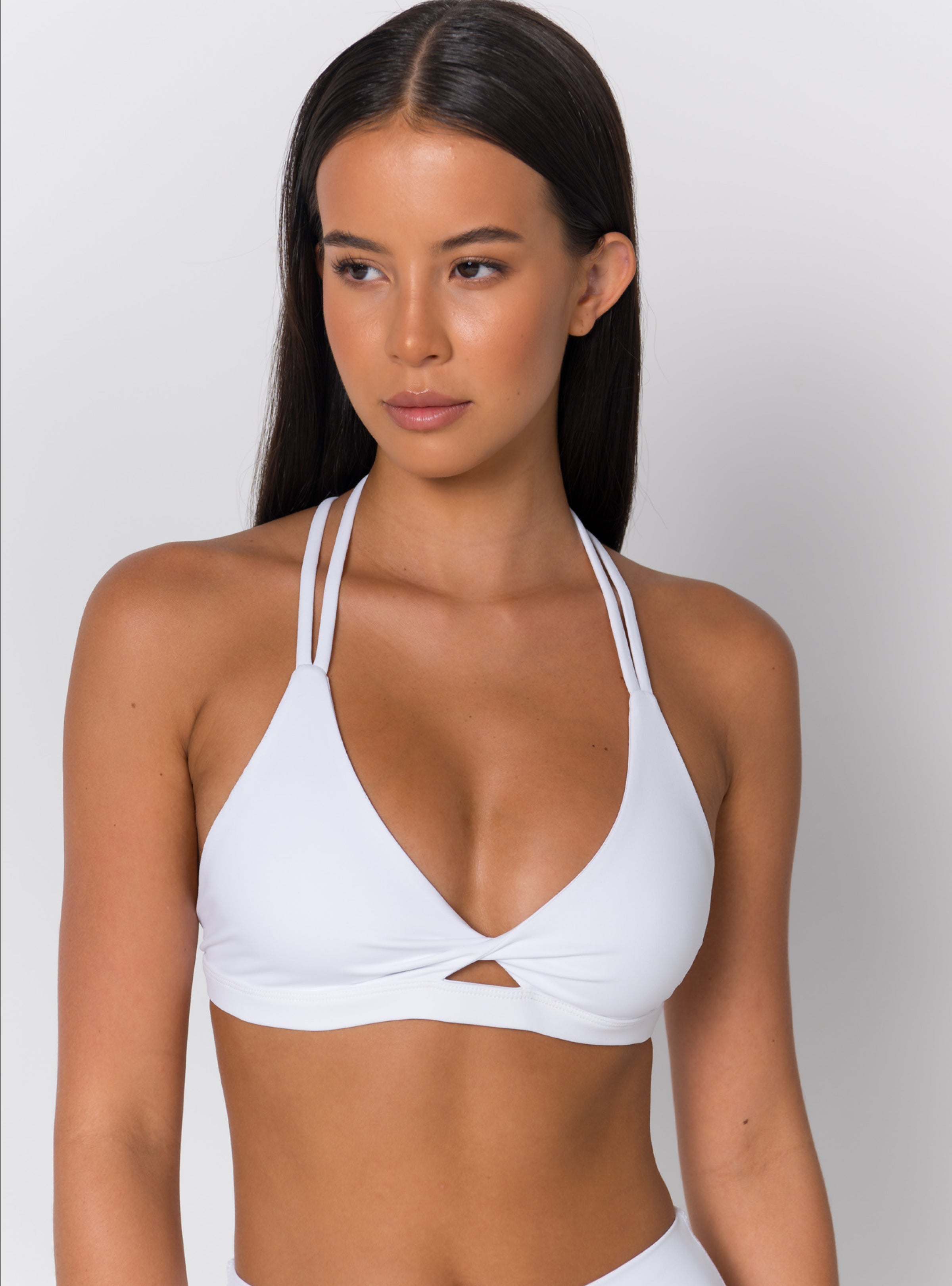 Deep V-Neck Twist-Front Y-Back Sports Bra