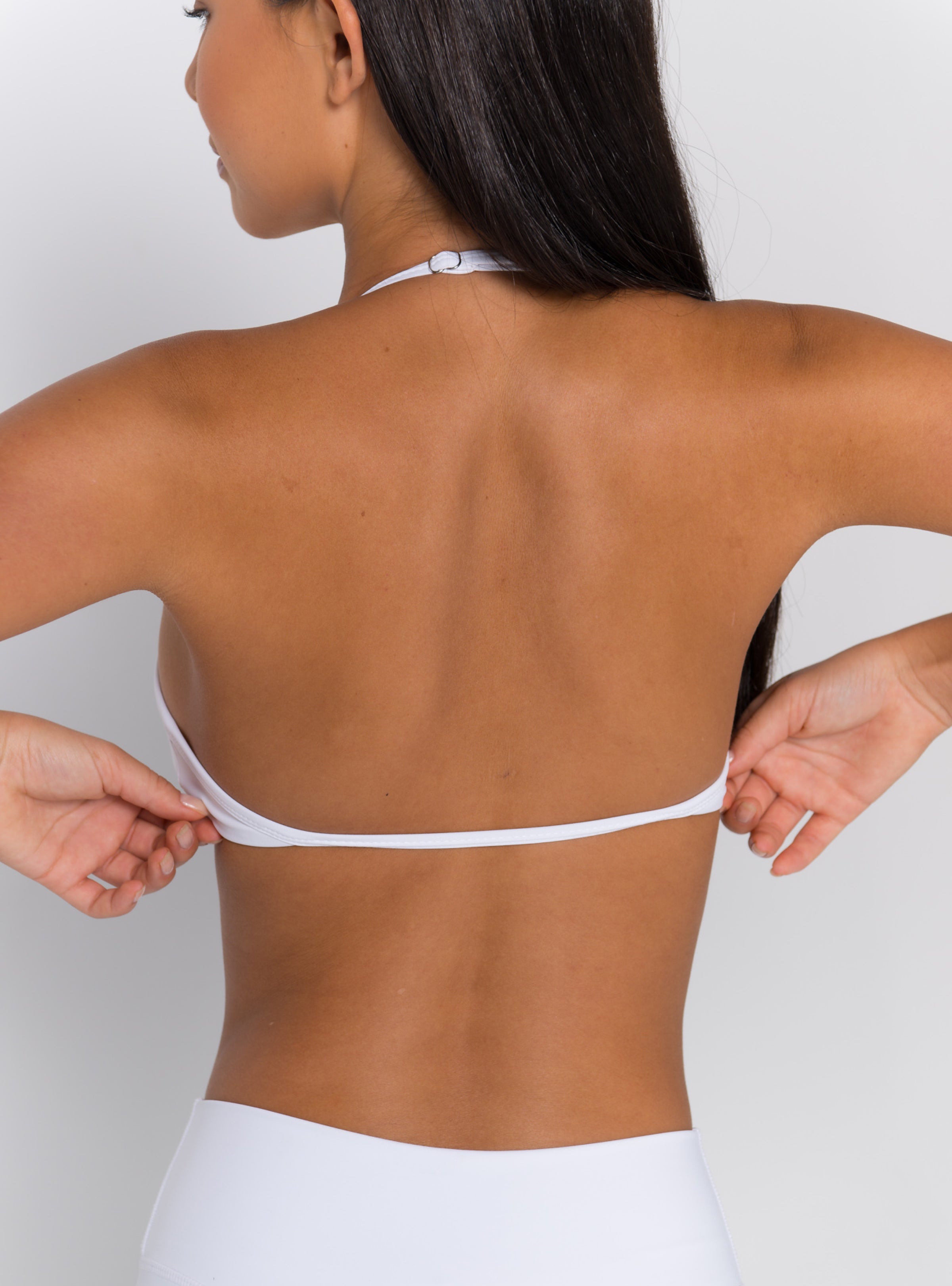 Halter Triangle Open-Back Sports Bra