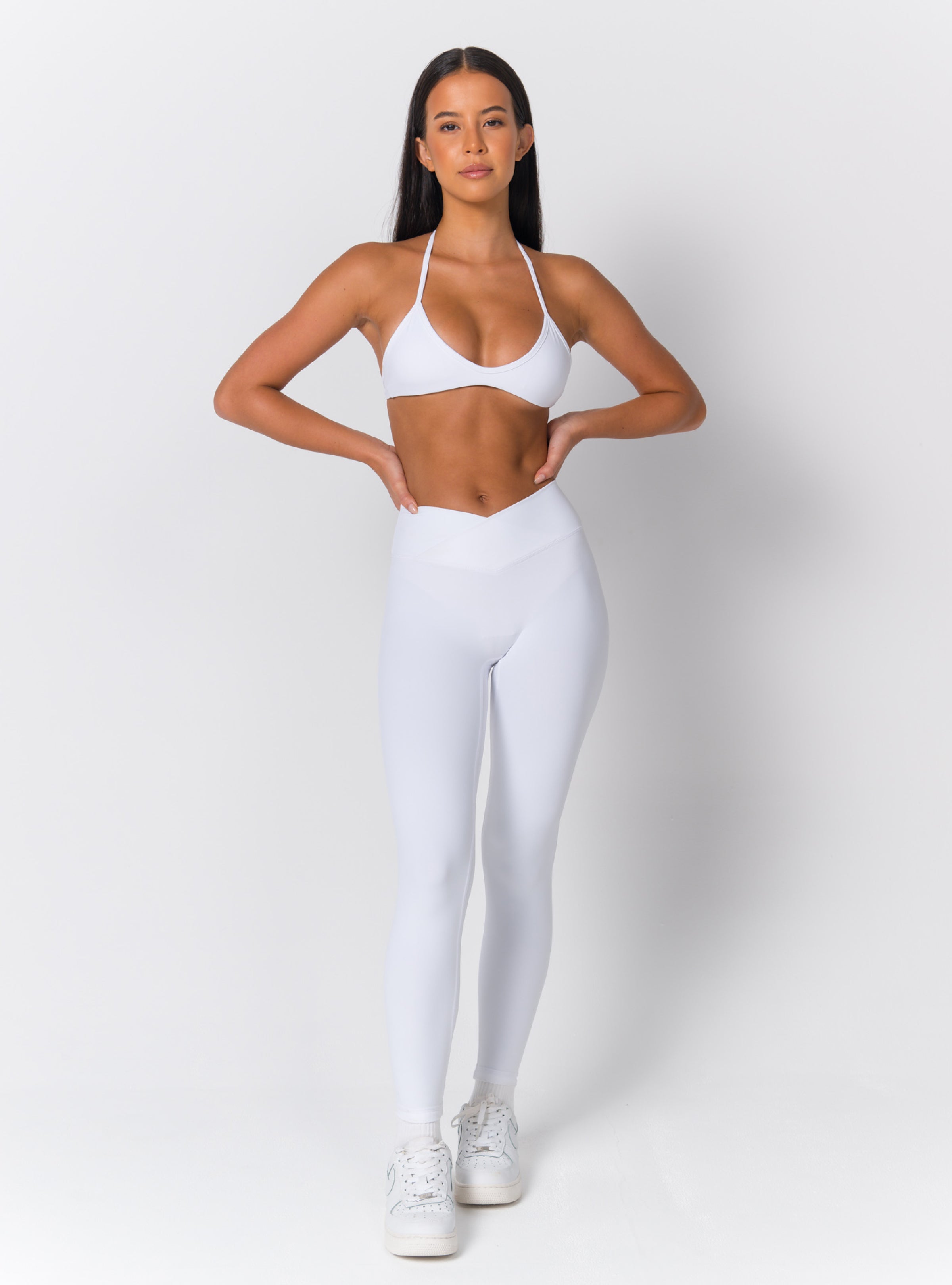 Halter Triangle Open-Back Sports Bra