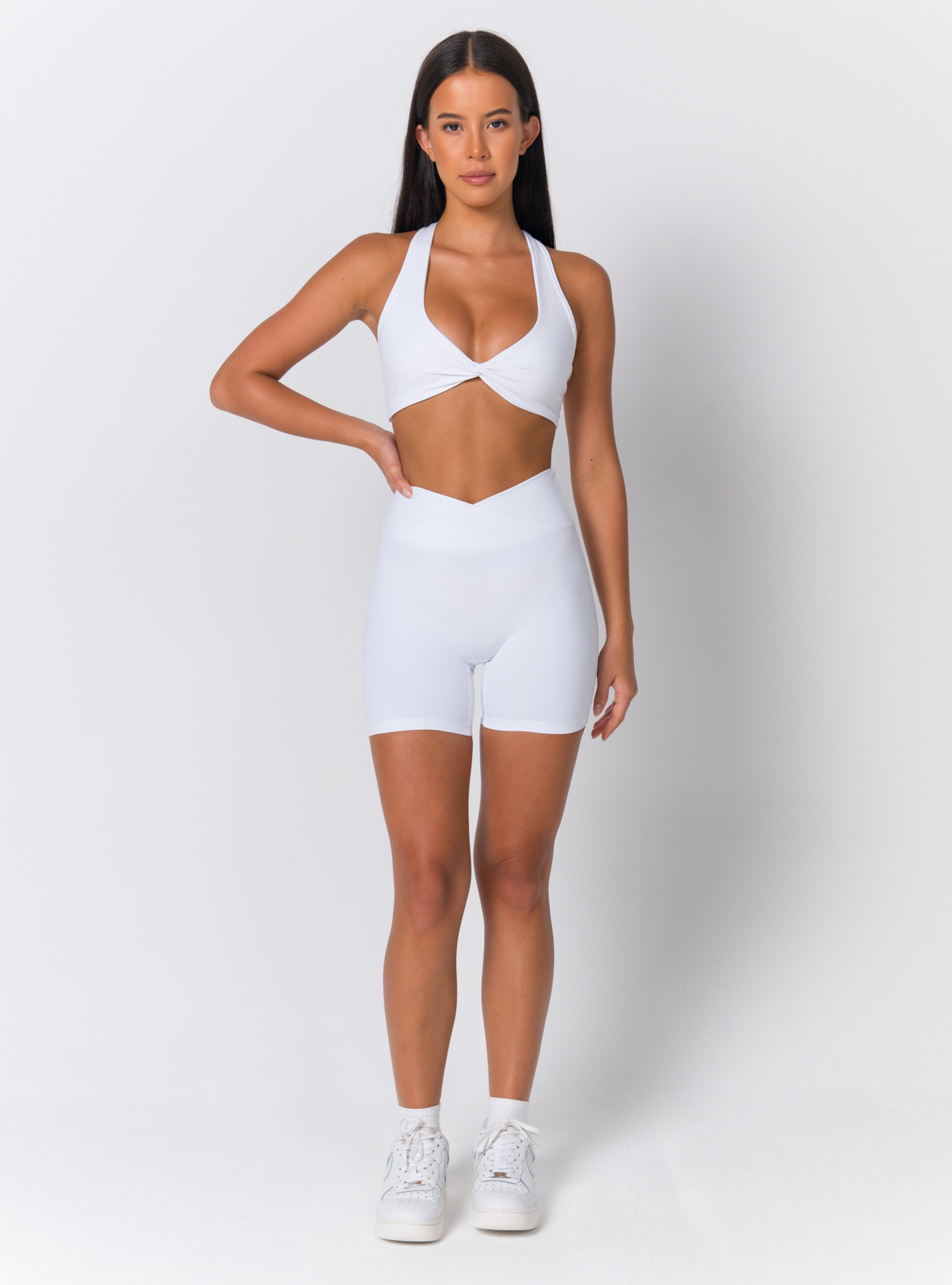 High-Waist Crossover V-Cut Bike Shorts