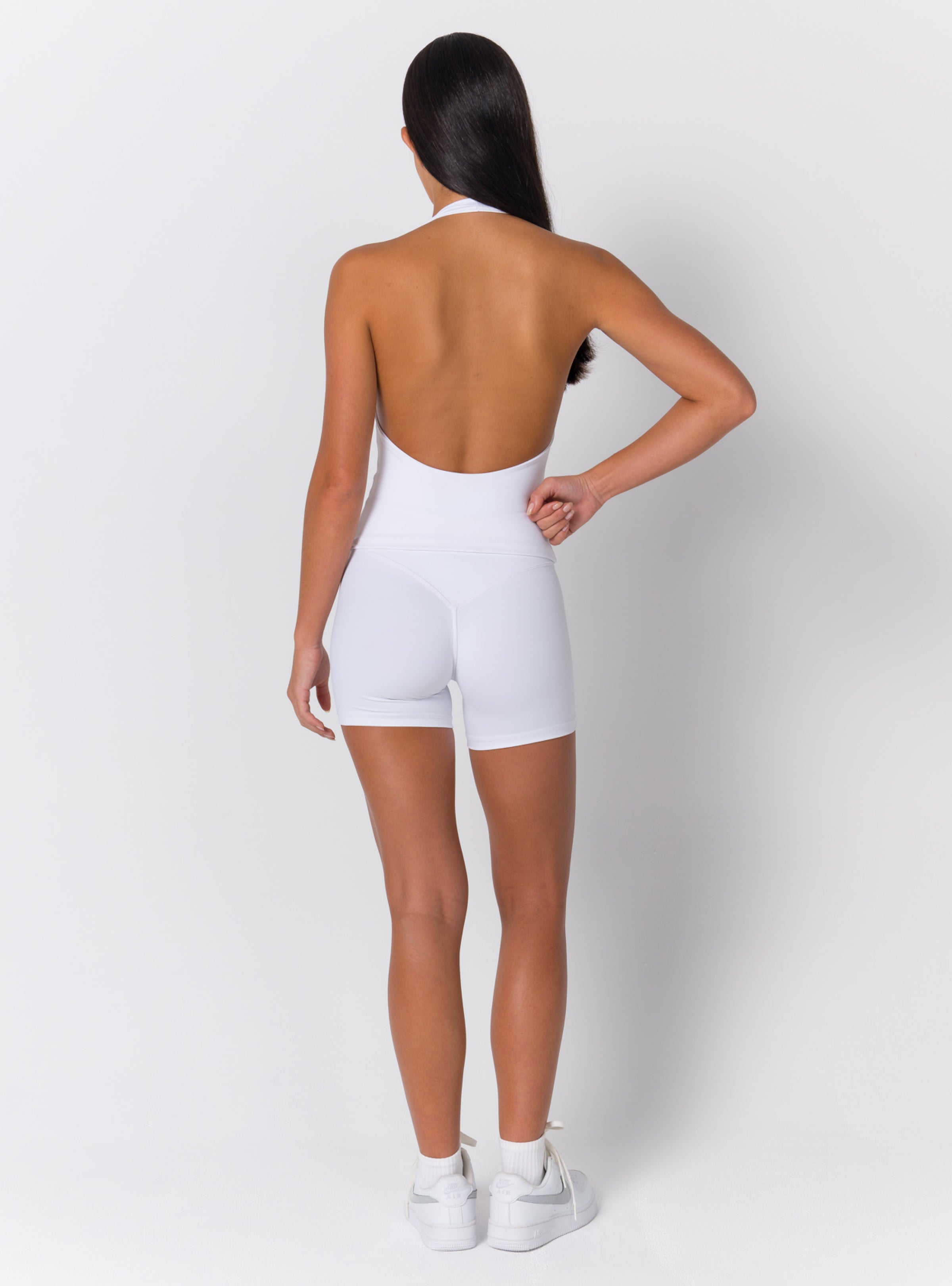 Halter V-Plunge Open-Back Tank