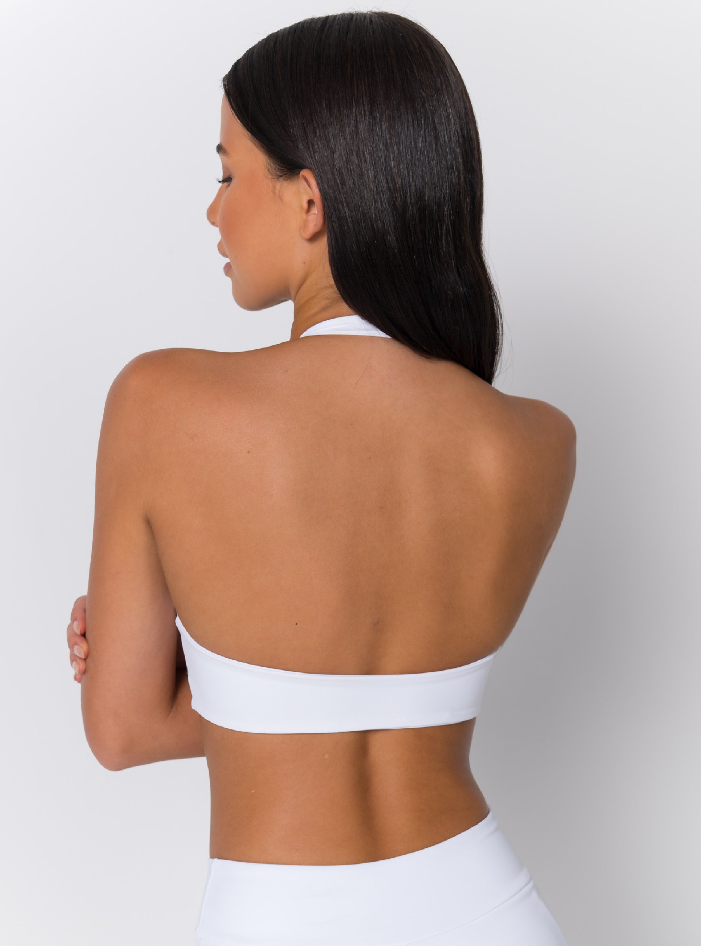 Halter Wrap-Front Deep-V Sports Bra