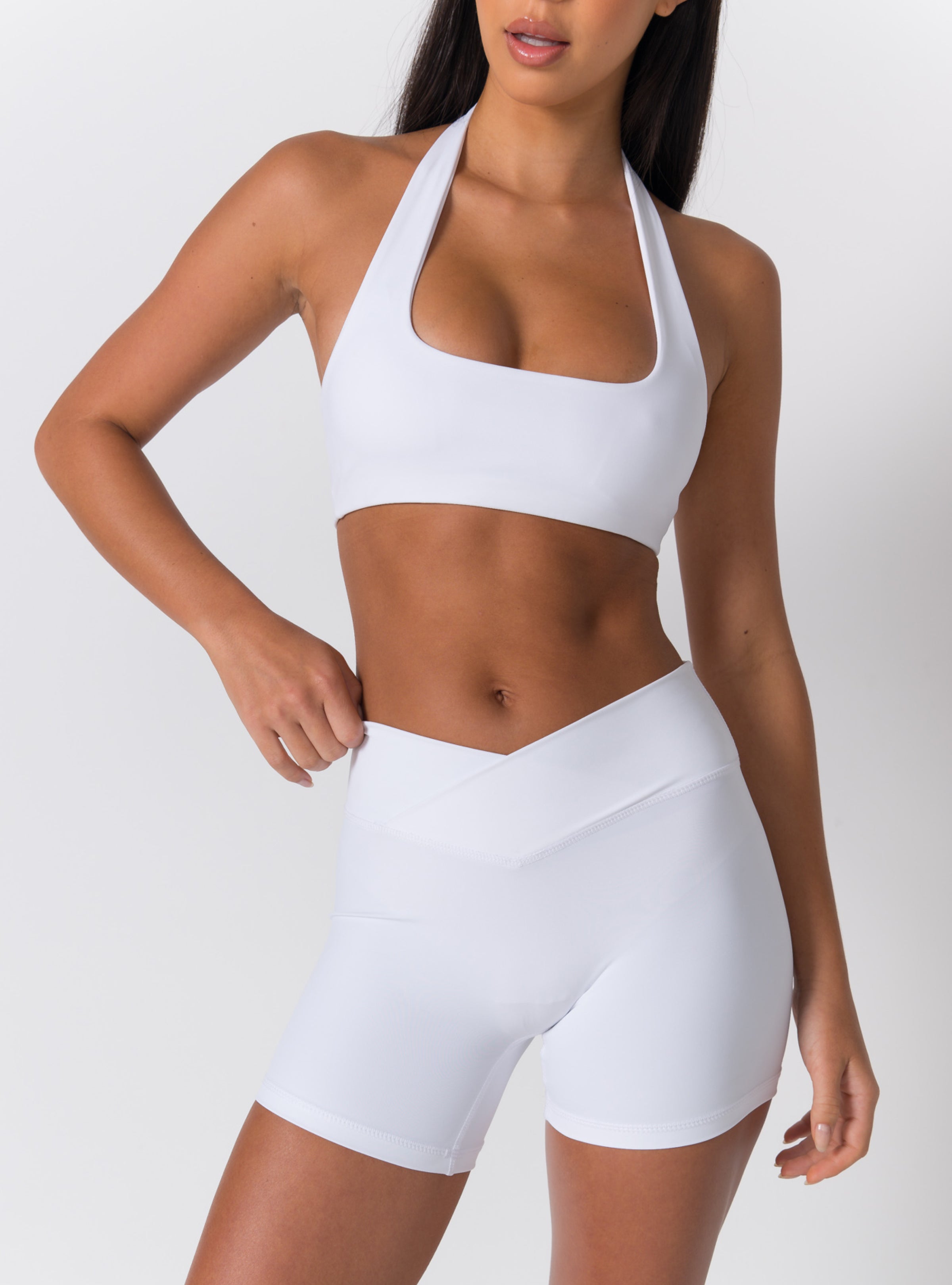 High-Waist Crossover Bike Shorts
