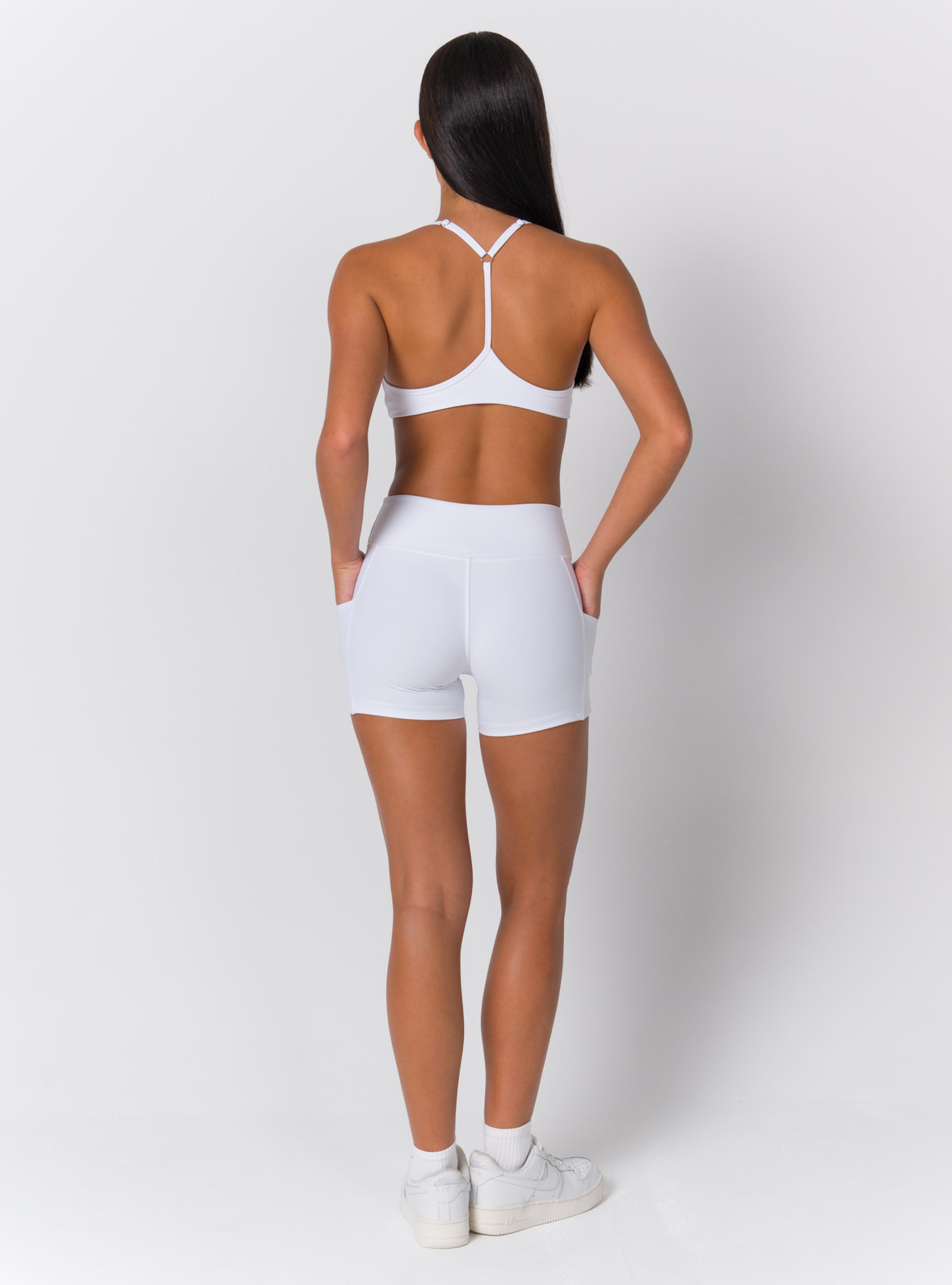 High-Waist Crossover V-Waist Pocket Shorts