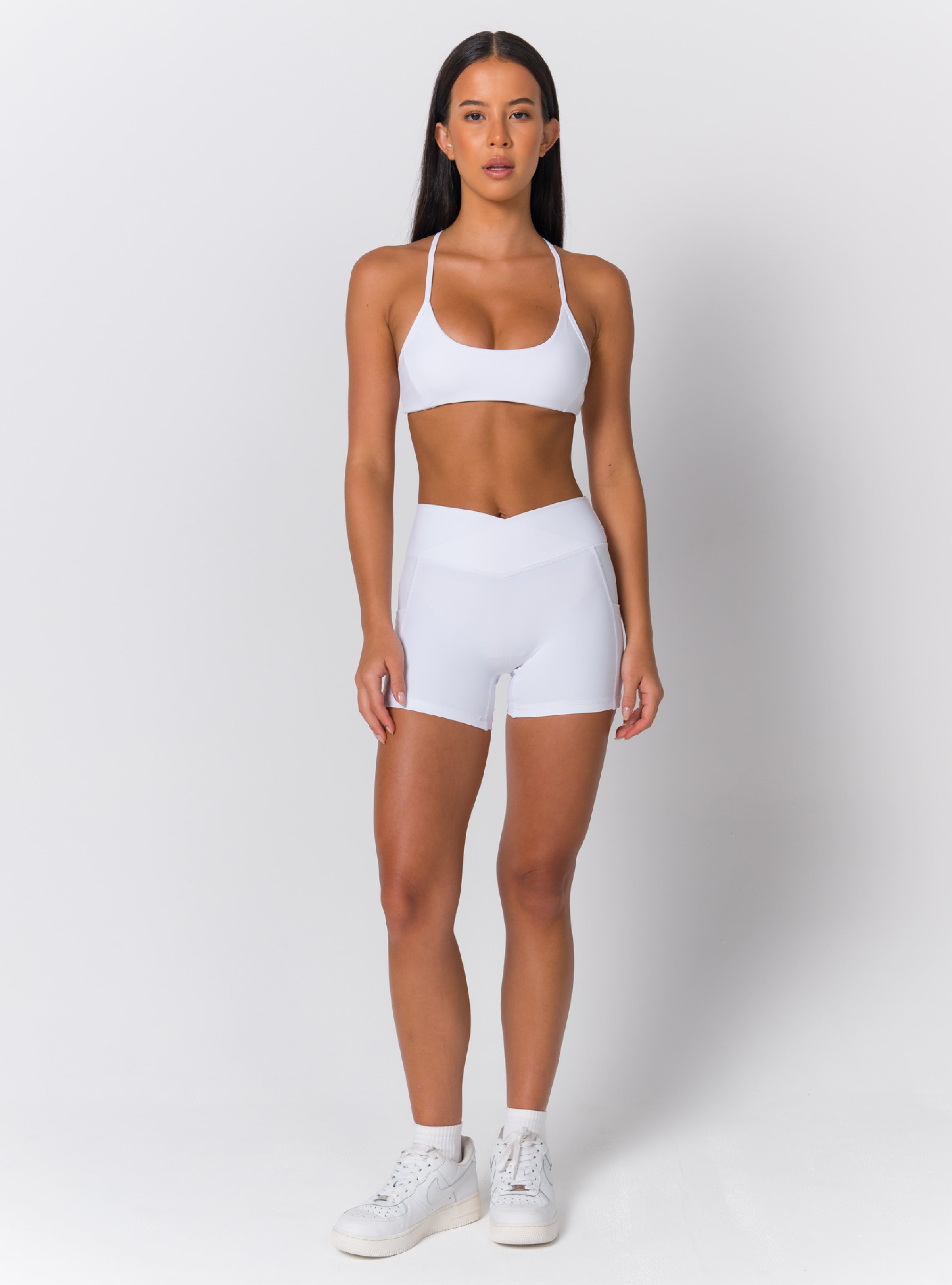 High-Waist Crossover V-Waist Pocket Shorts