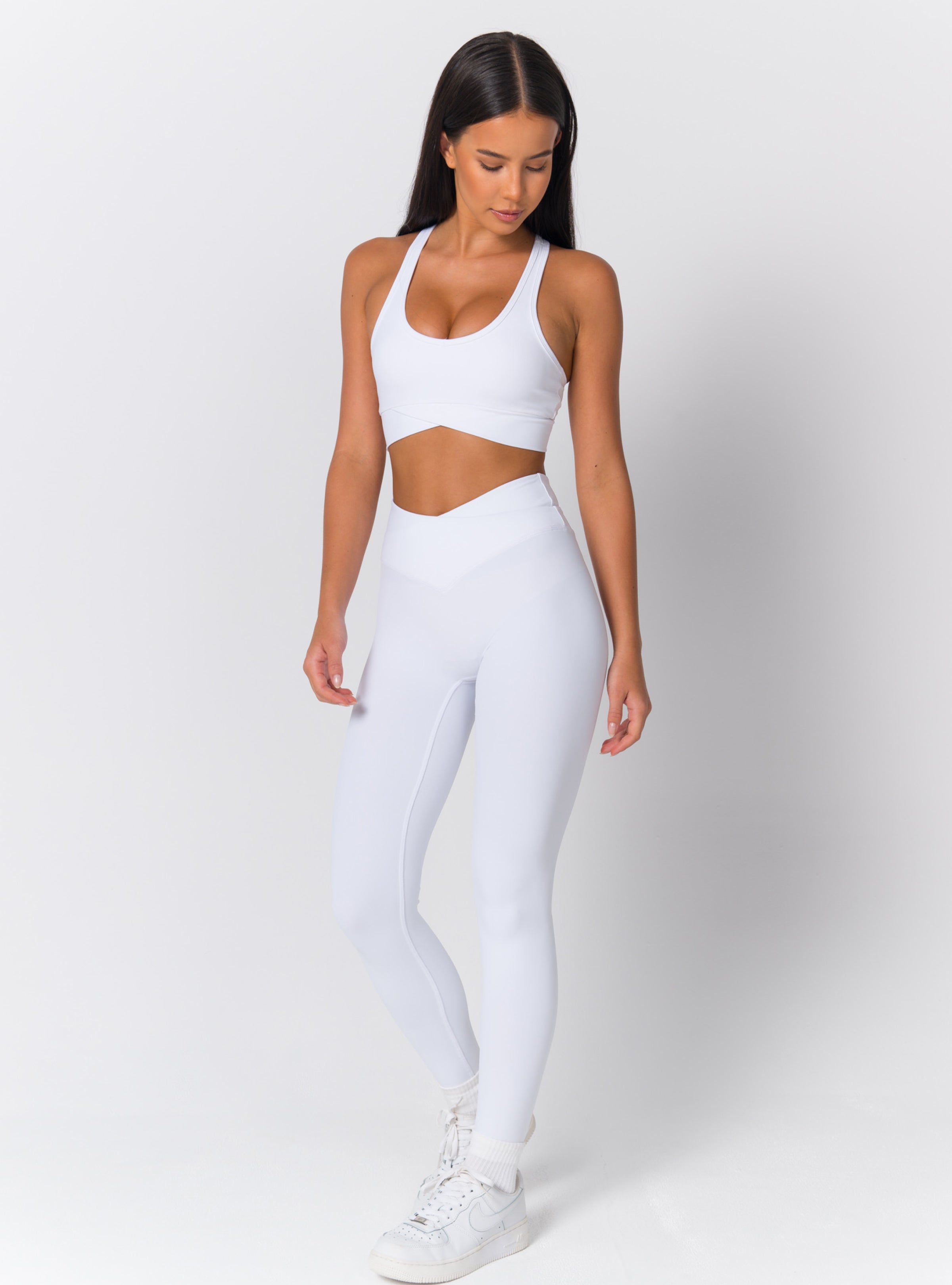 High-Waist Crossover V-Waist Sculpting Leggings