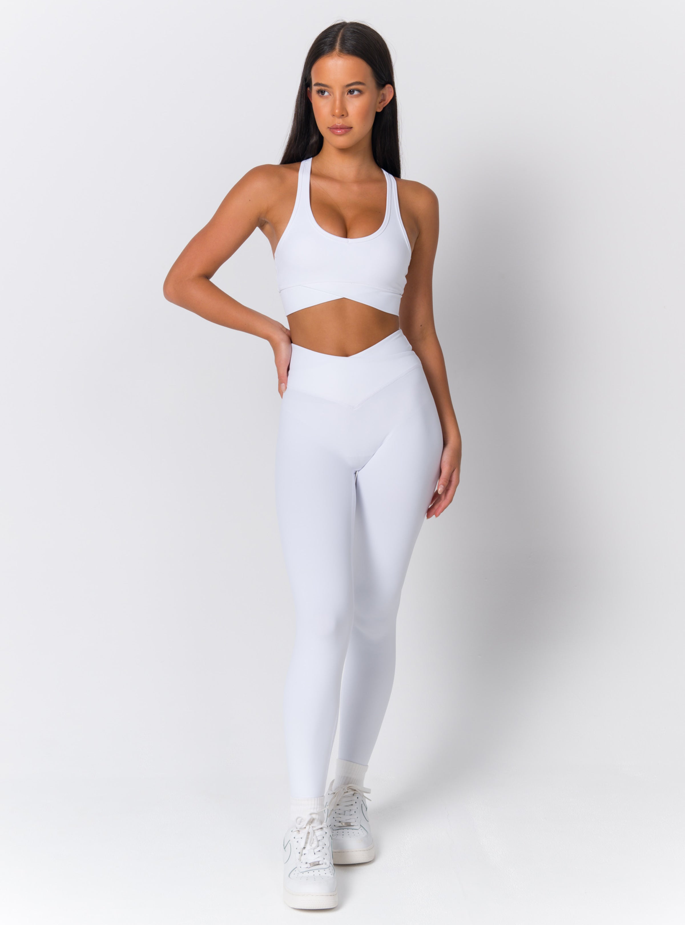High-Waist Crossover V-Waist Sculpting Leggings