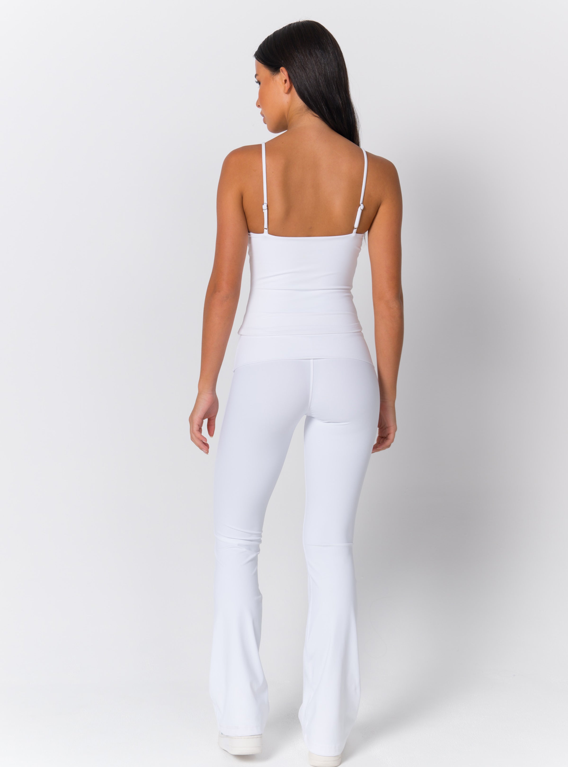 High-Waist Deep Fold-Over Flare Leggings