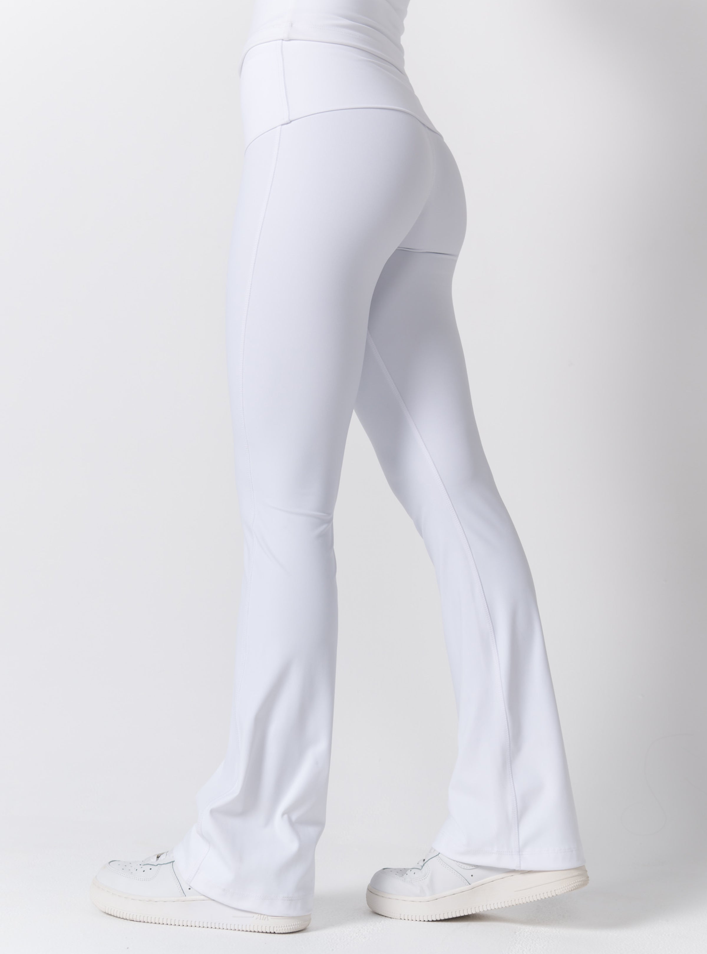High-Waist Deep Fold-Over Flare Leggings