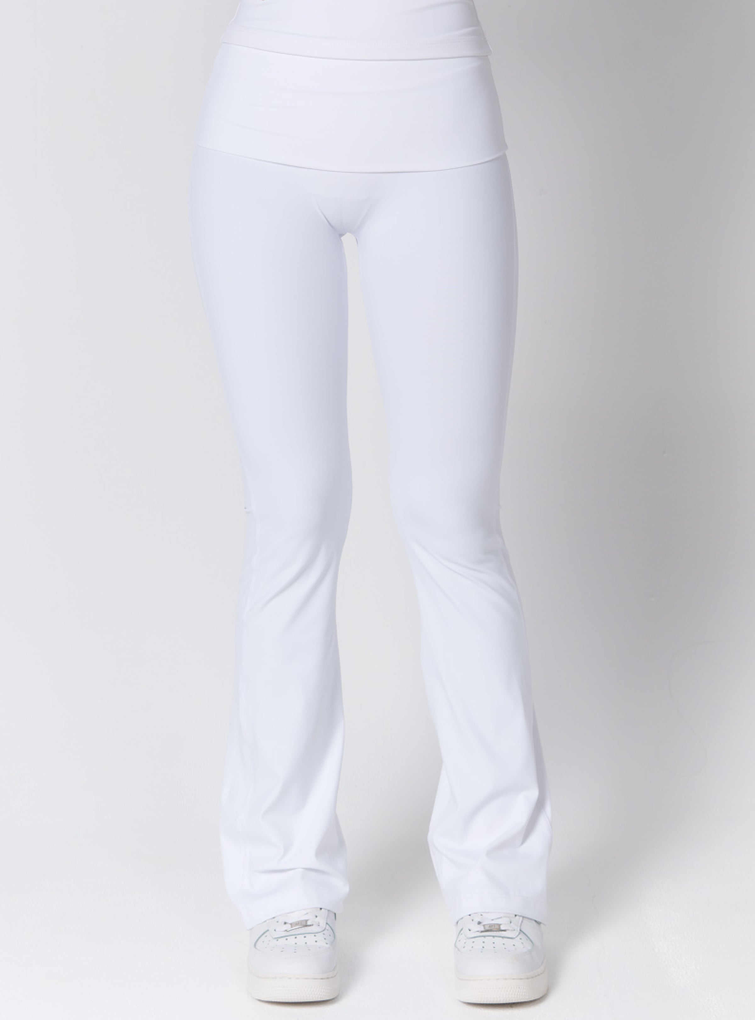 High-Waist Deep Fold-Over Flare Leggings