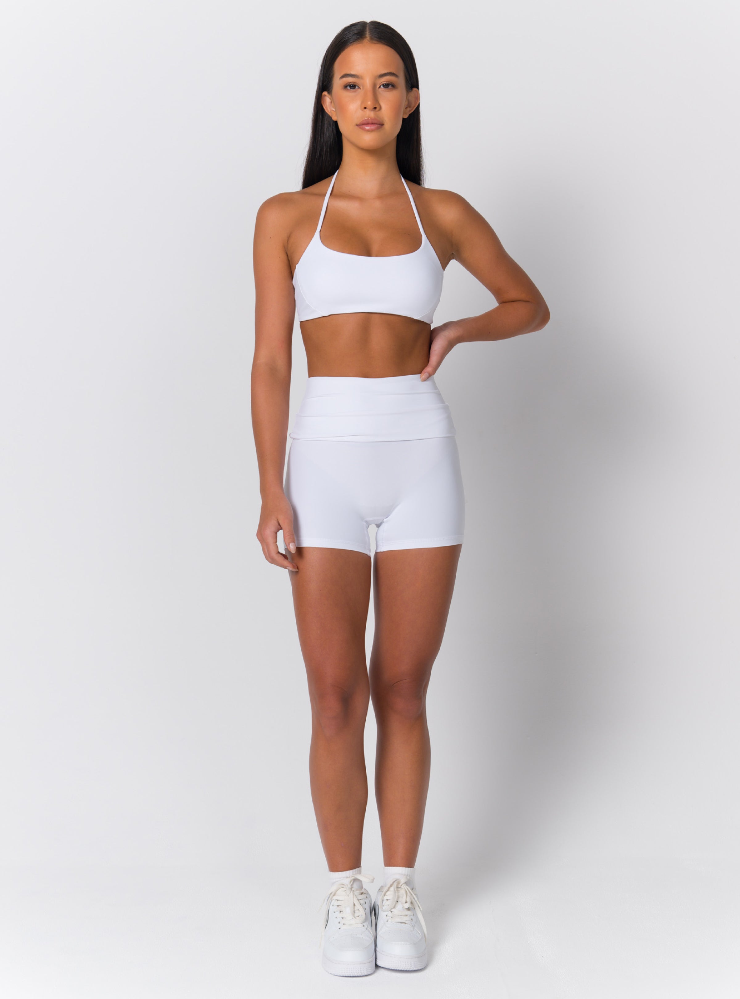 High-Waist Fold-Over Mini Shorts