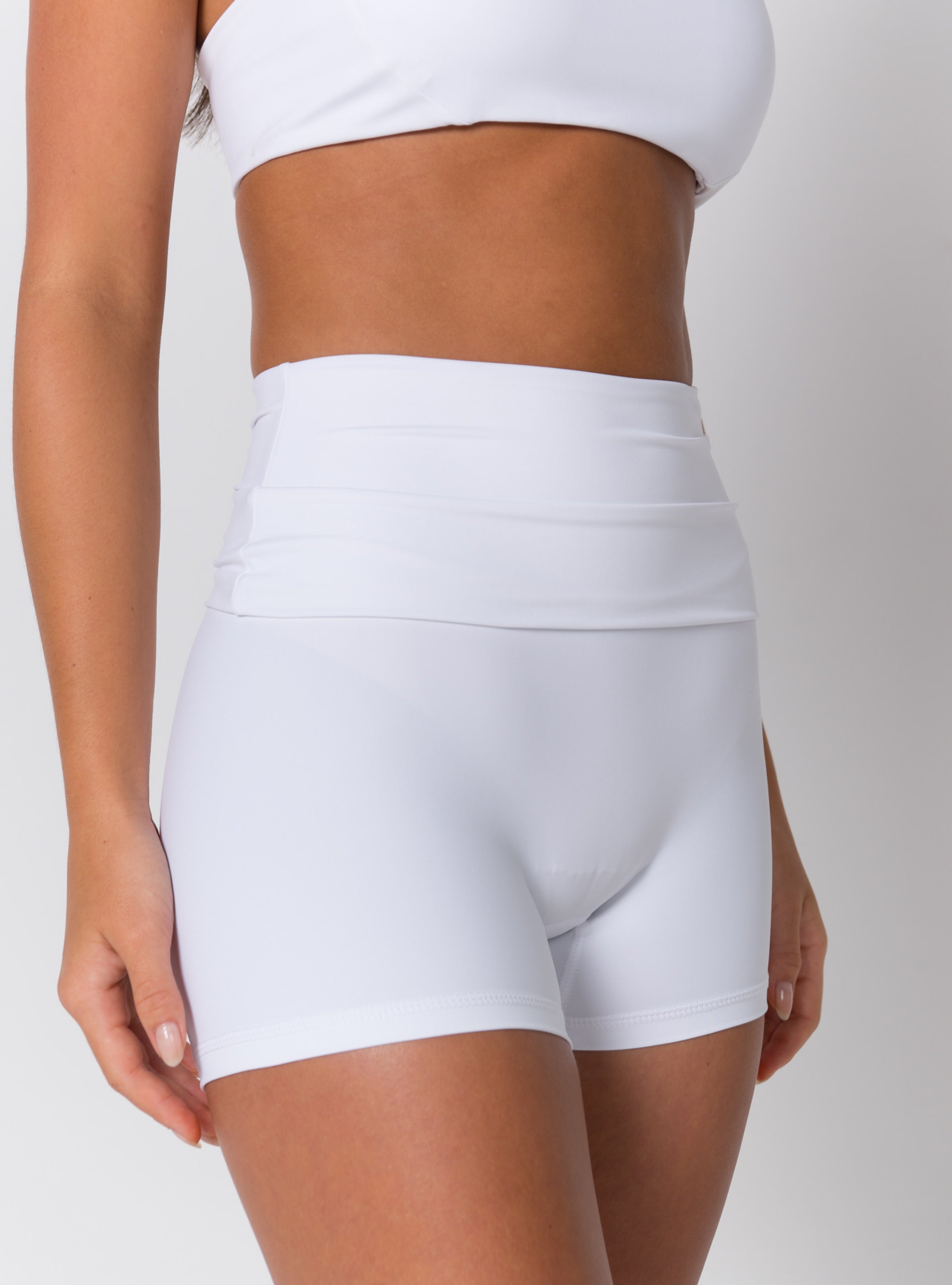 High-Waist Fold-Over Mini Shorts