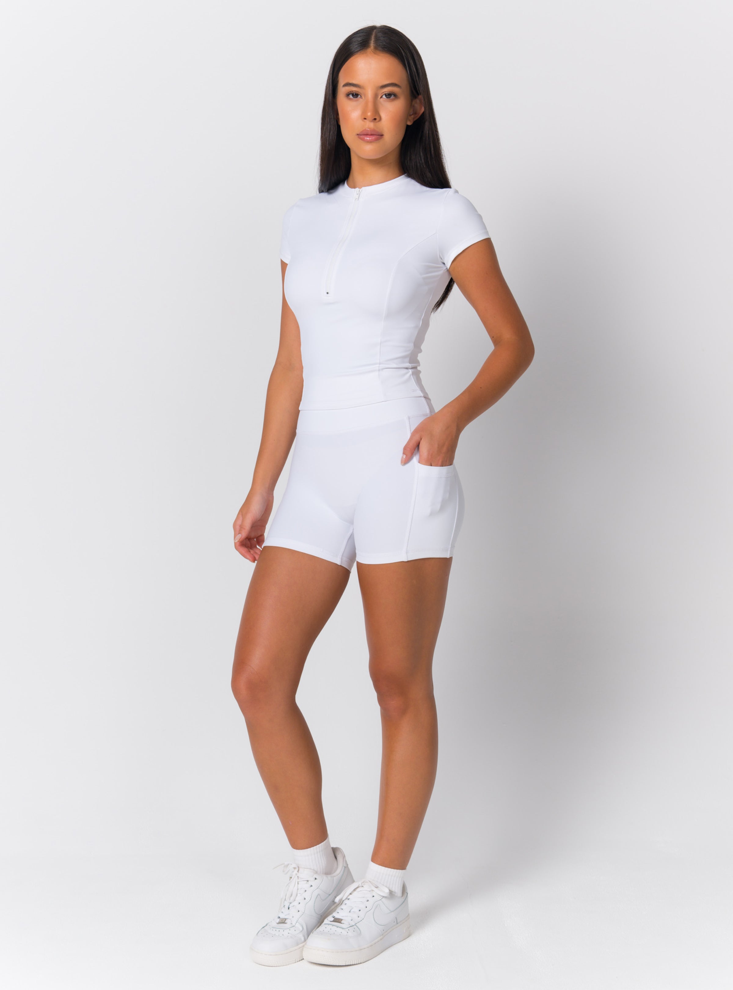 High-Waist Sculpting Pocket Bike Shorts