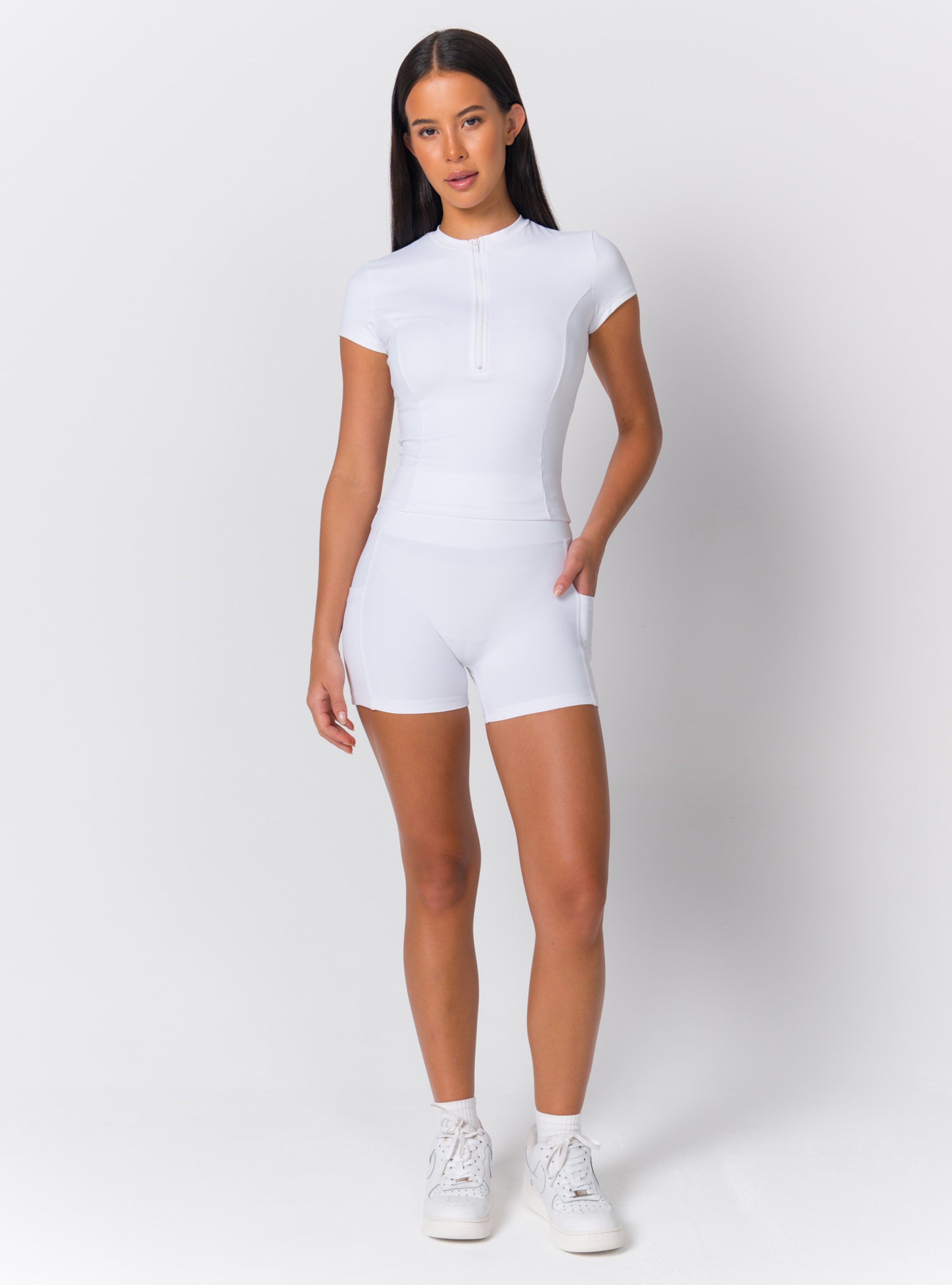 High-Waist Sculpting Pocket Bike Shorts