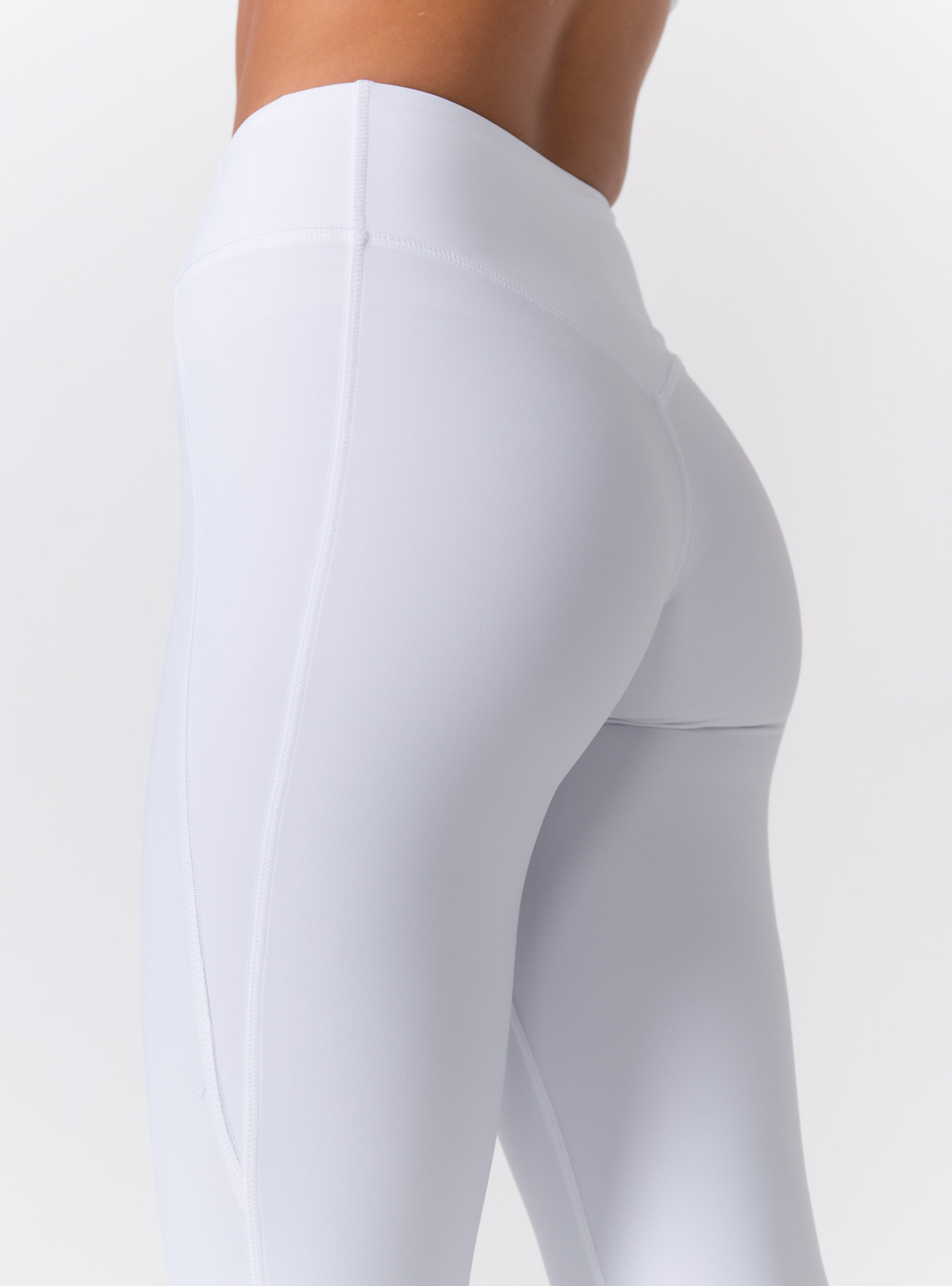 High-Waist Side-Seam Panel Full-Length Leggings