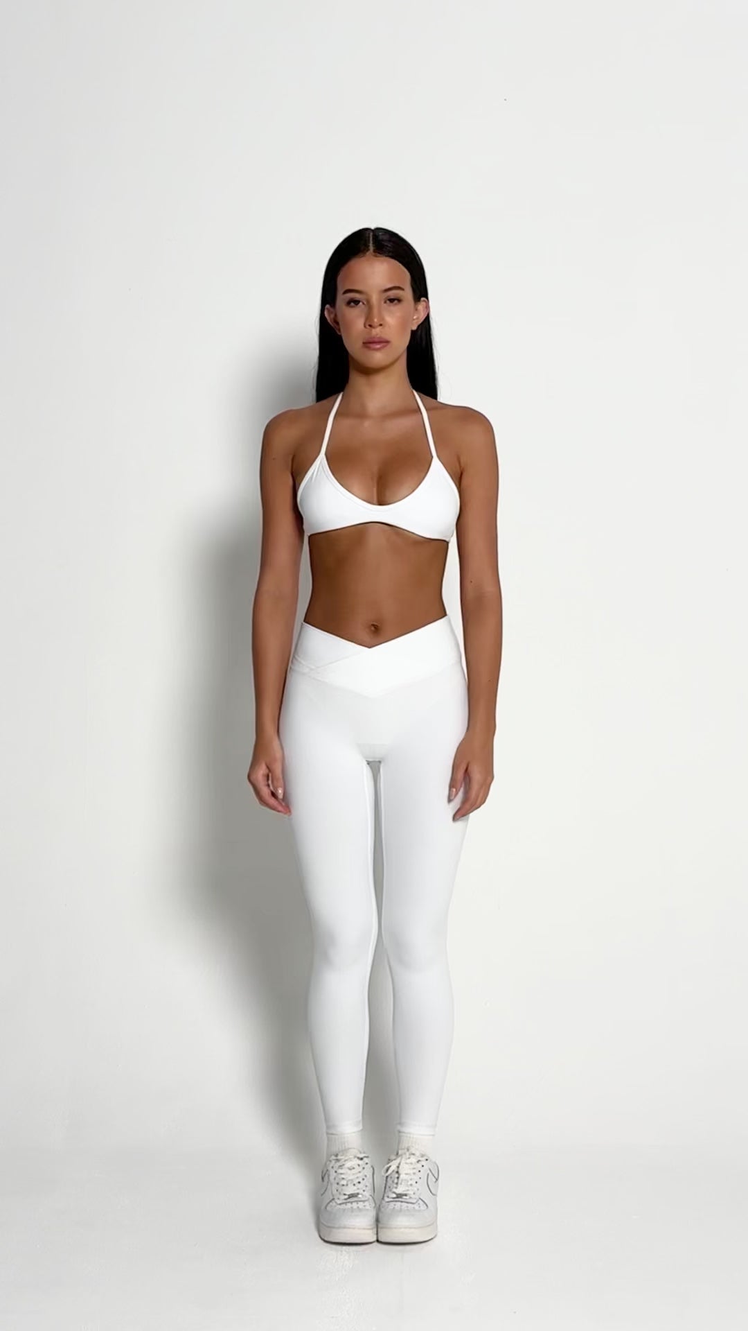 Halter Triangle Open Back Sports Bra