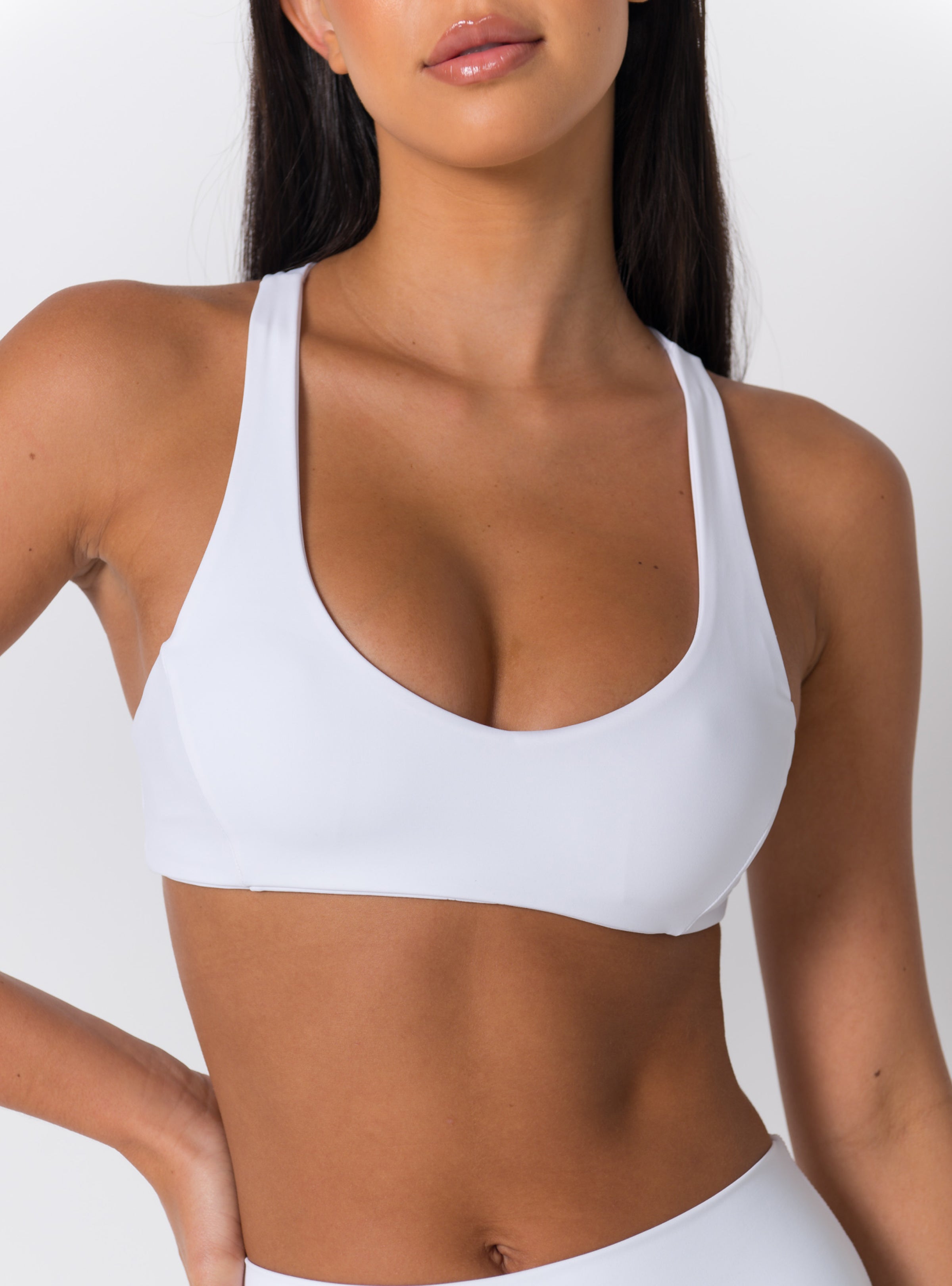 Scoop Neck Cross-Back Sports Bra