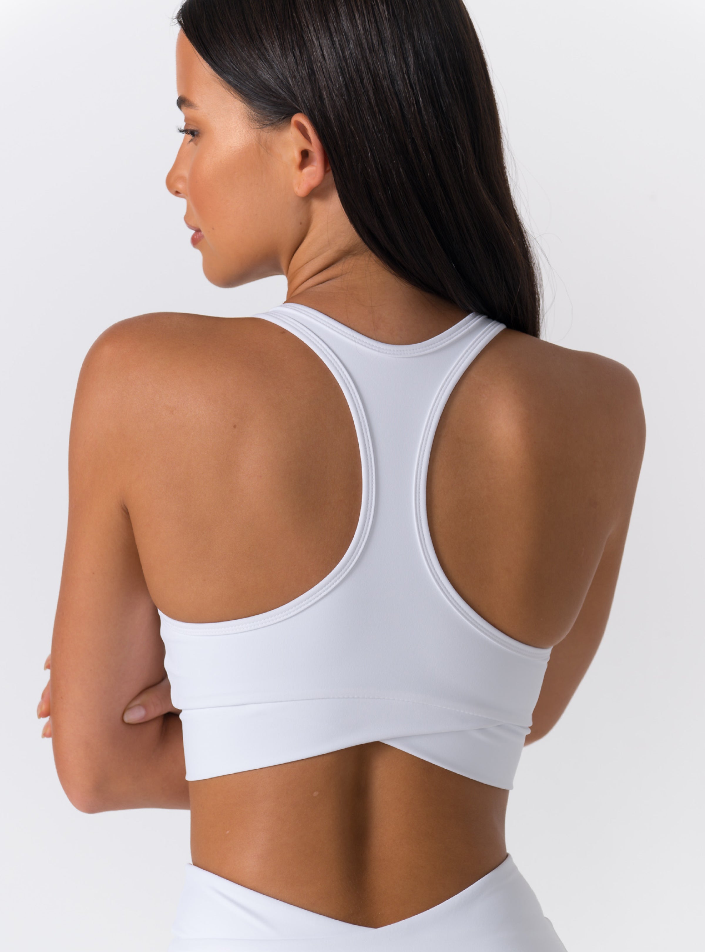 Scoop Neck Racerback Wrap-Hem Sports Bra