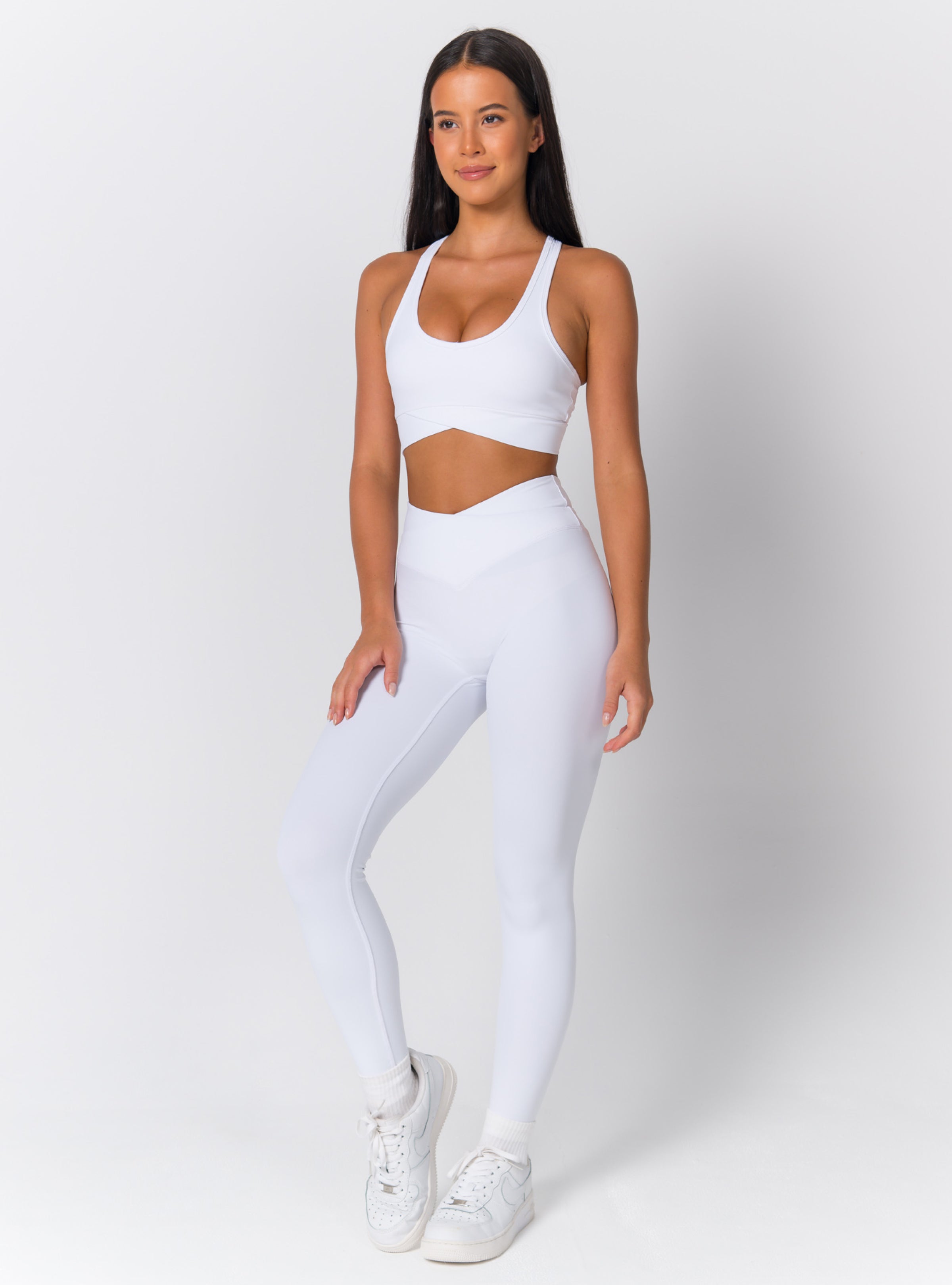 Scoop Neck Racerback Wrap-Hem Sports Bra