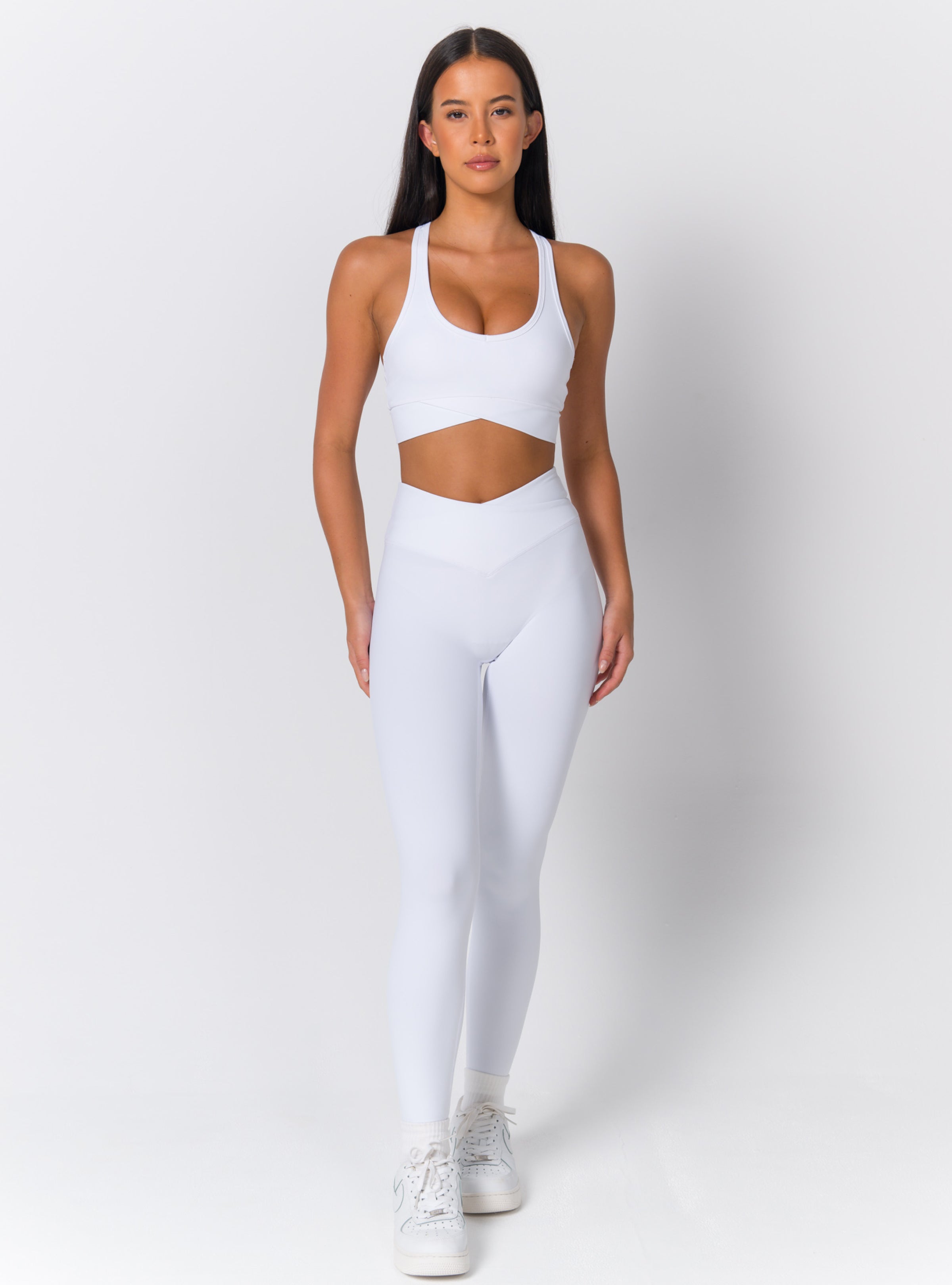 Scoop Neck Racerback Wrap-Hem Sports Bra