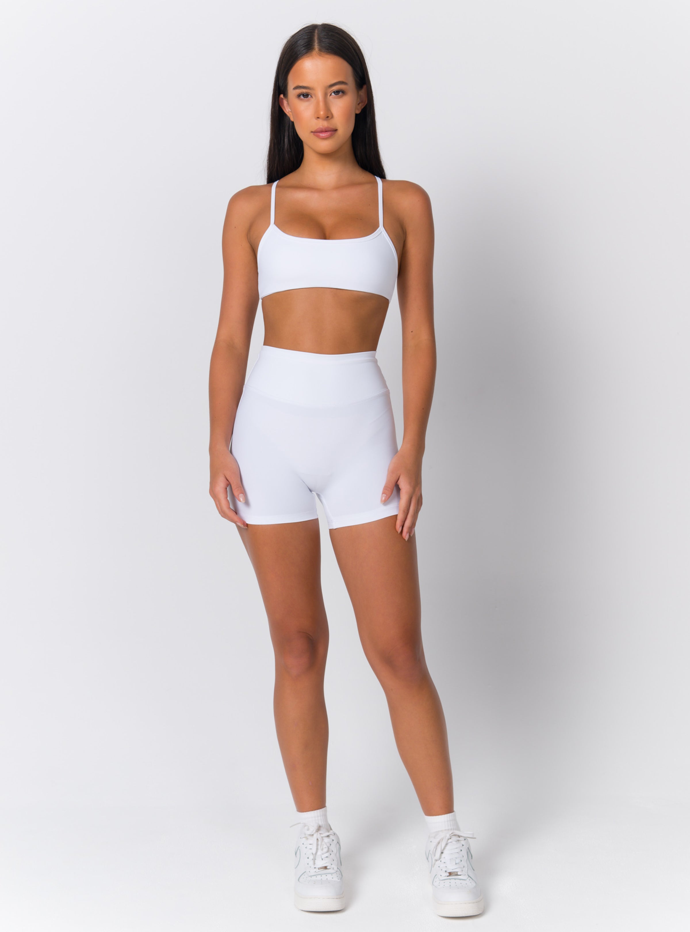 Scoop Neck Thin-Strap X-Back Sports Bra