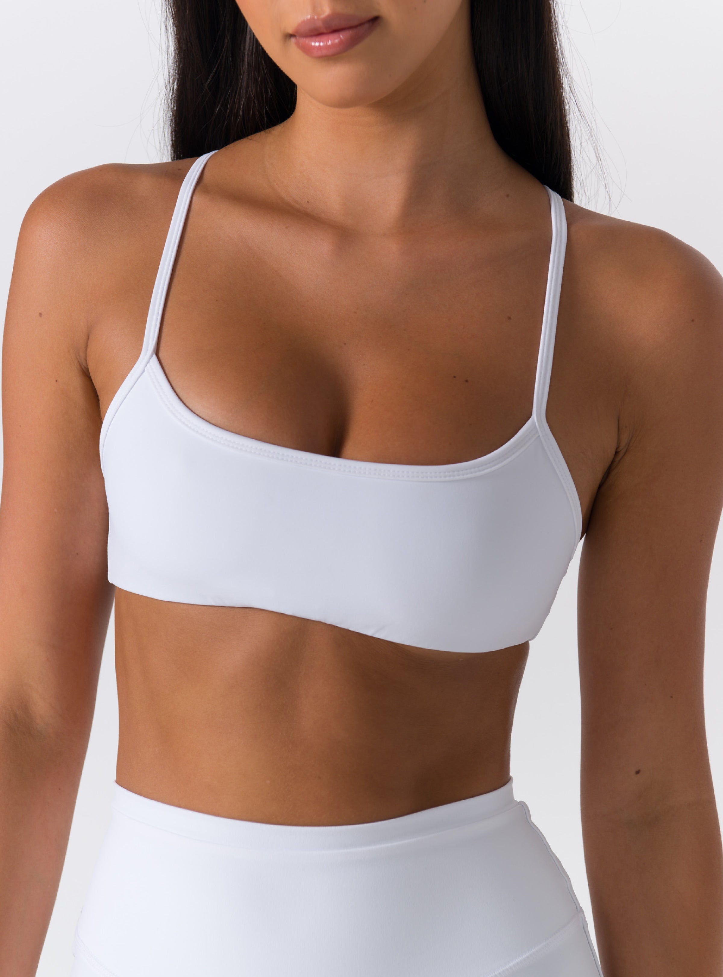 Scoop Neck Thin-Strap X-Back Sports Bra
