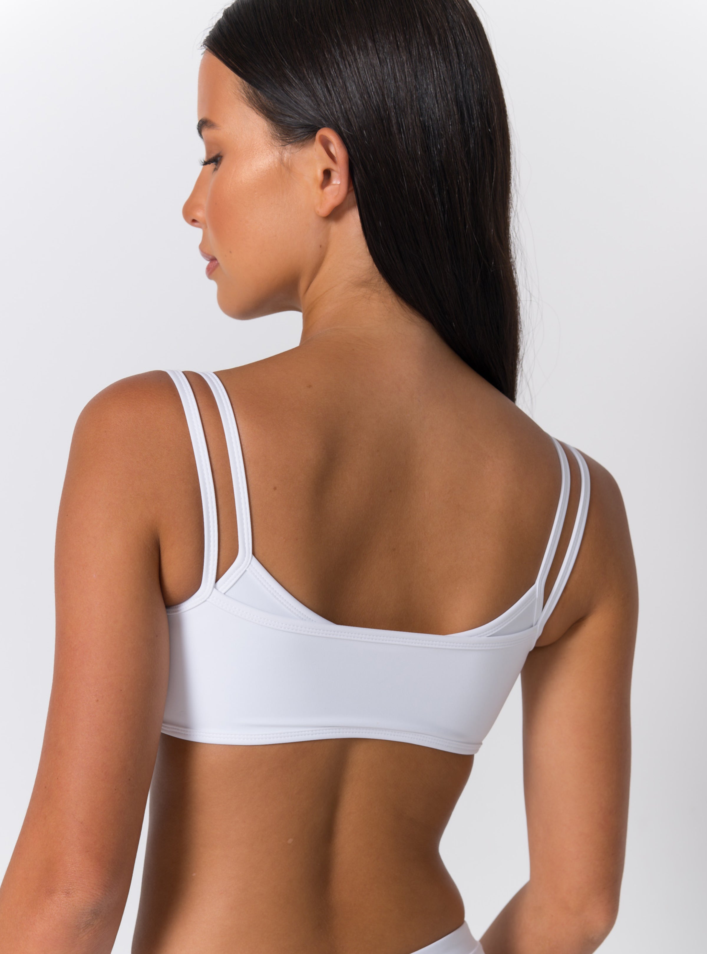 Square Neck Dual-Strap Open-Back Sports Bra