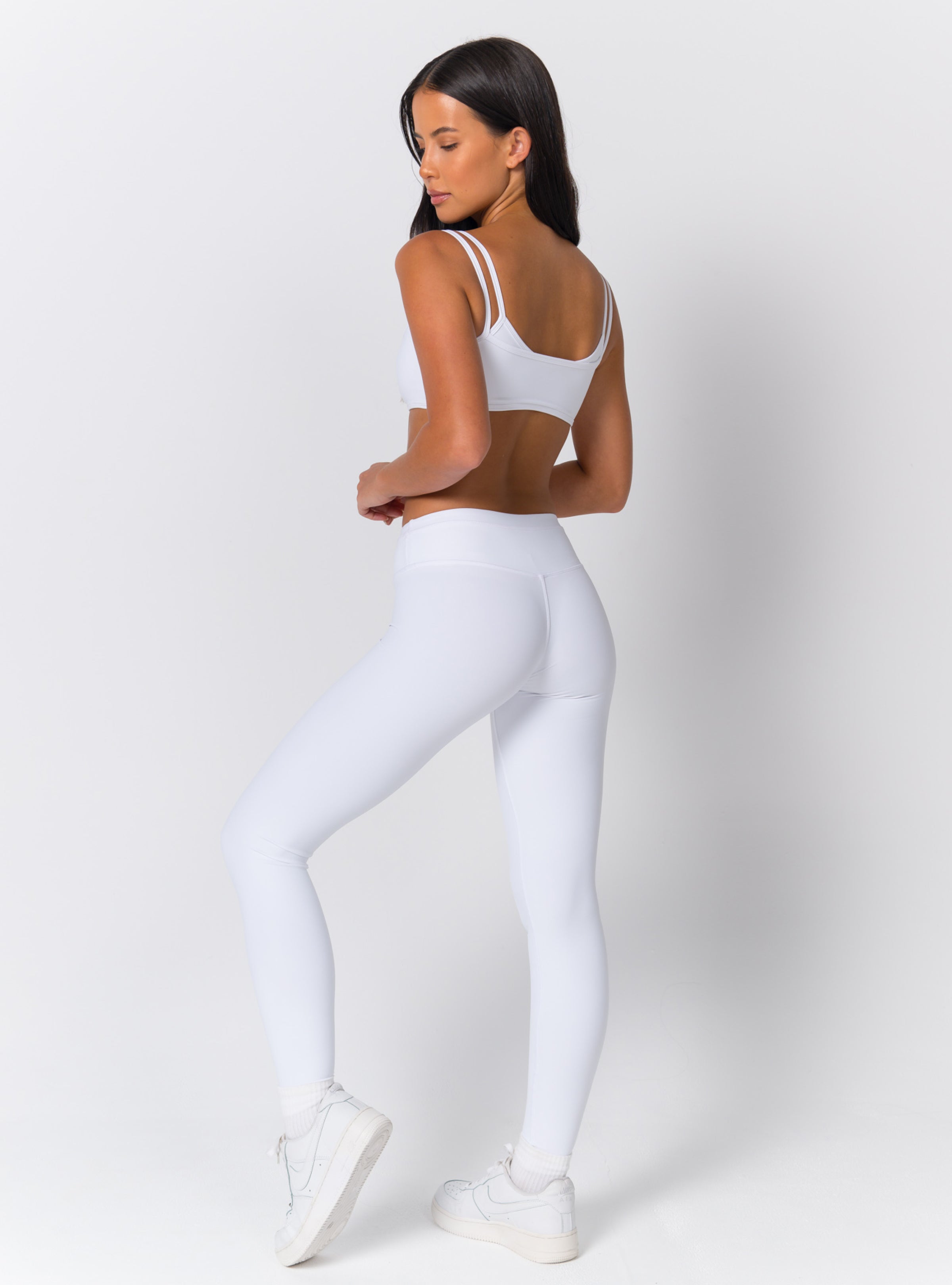 Square Neck Dual-Strap Open-Back Sports Bra
