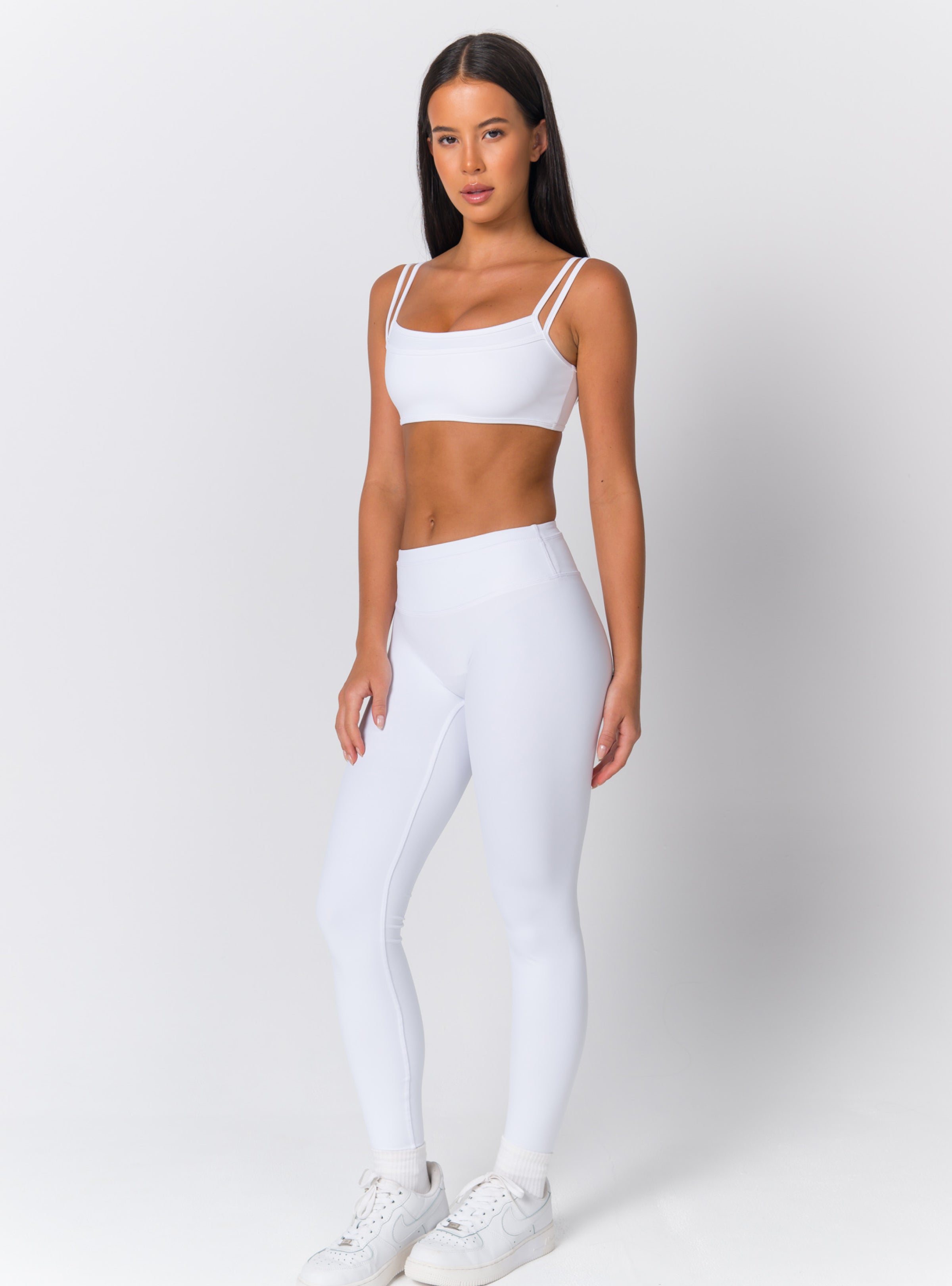 Square Neck Dual-Strap Open-Back Sports Bra