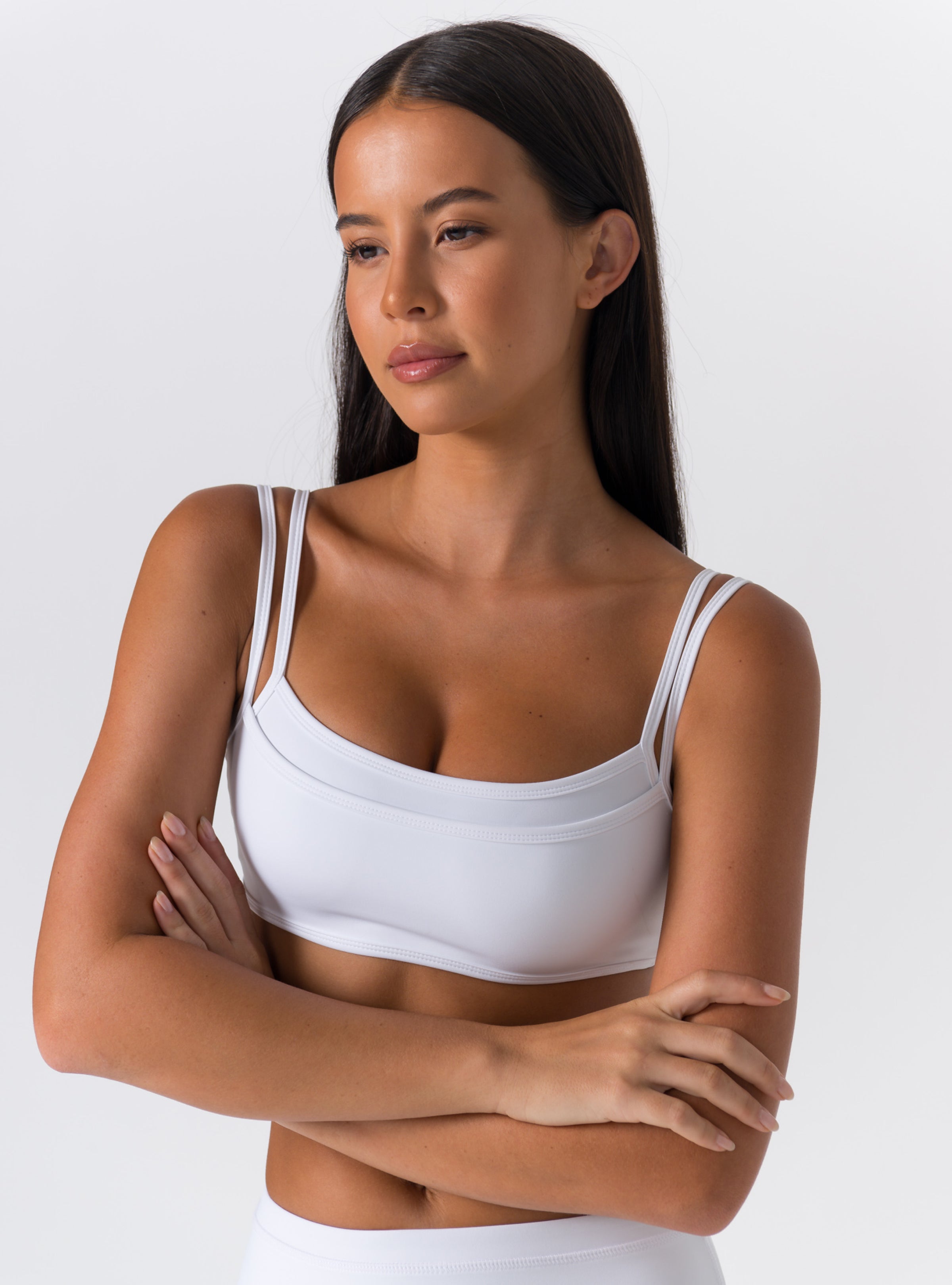 Square Neck Dual-Strap Open-Back Sports Bra