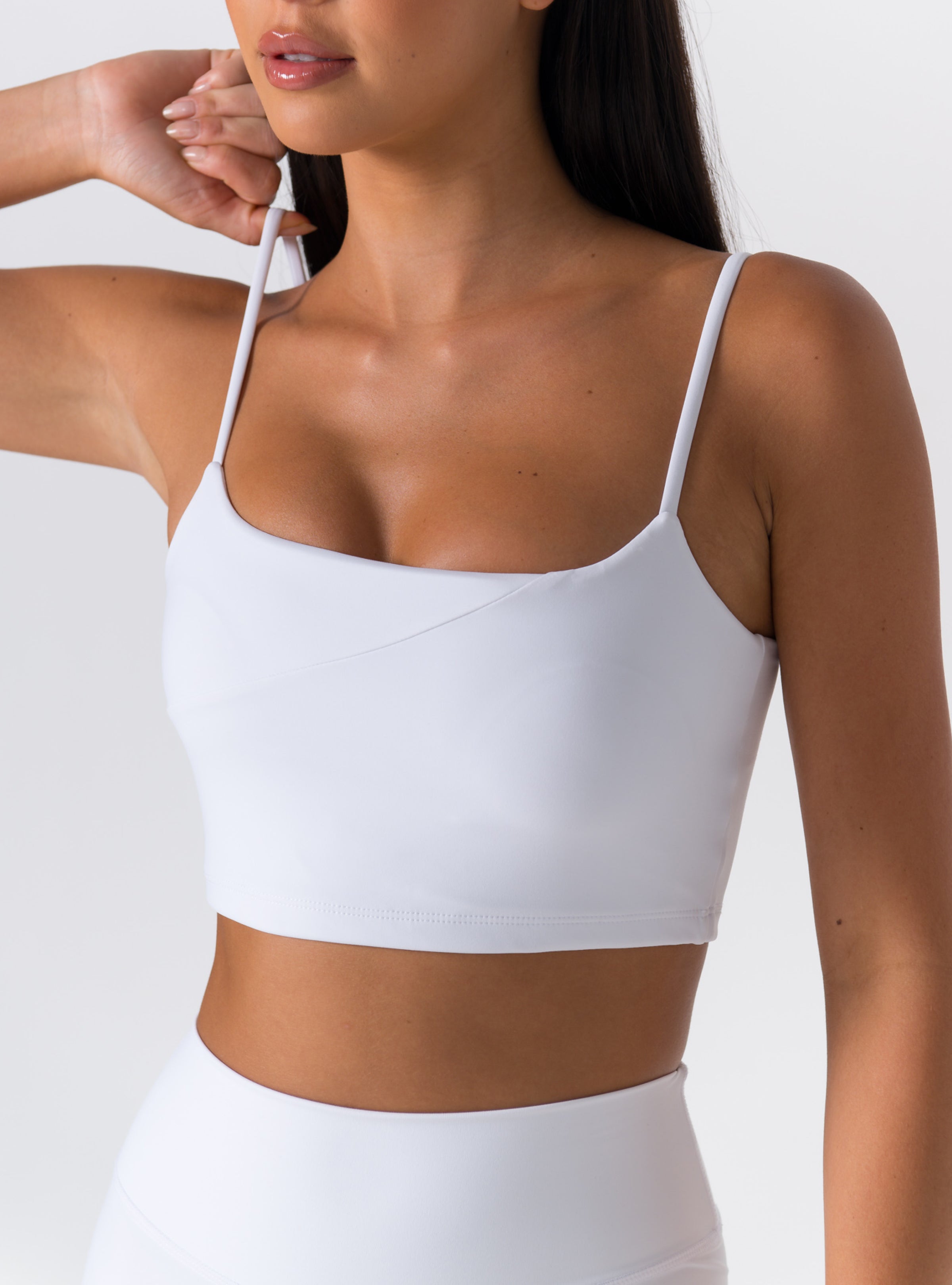 Square Neck Thin-Strap Adjustable Crop Top