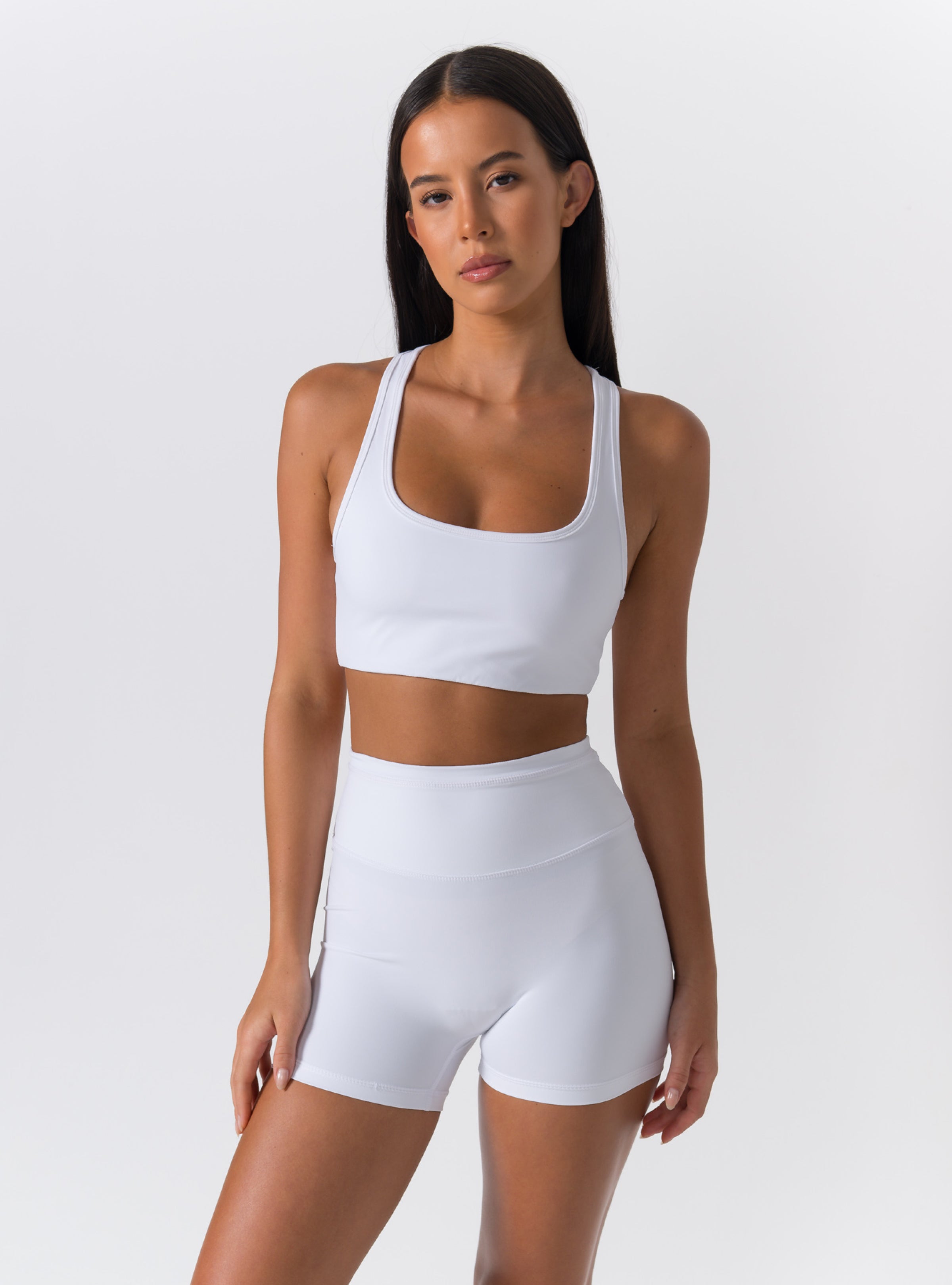 Square Scoop Neck Racerback Sports Bra