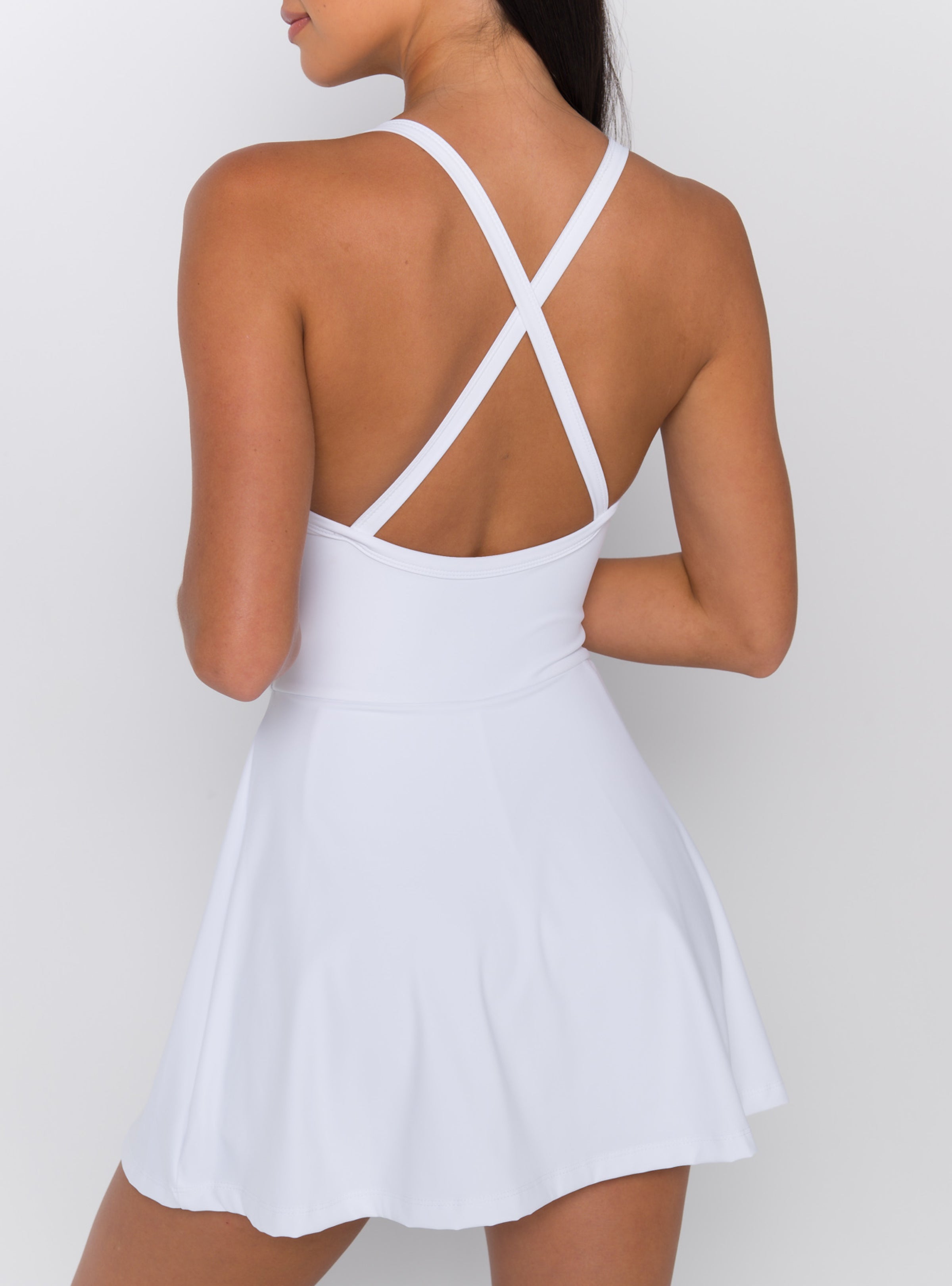 V-Scoop Cross-Back Flare Tennis Dress
